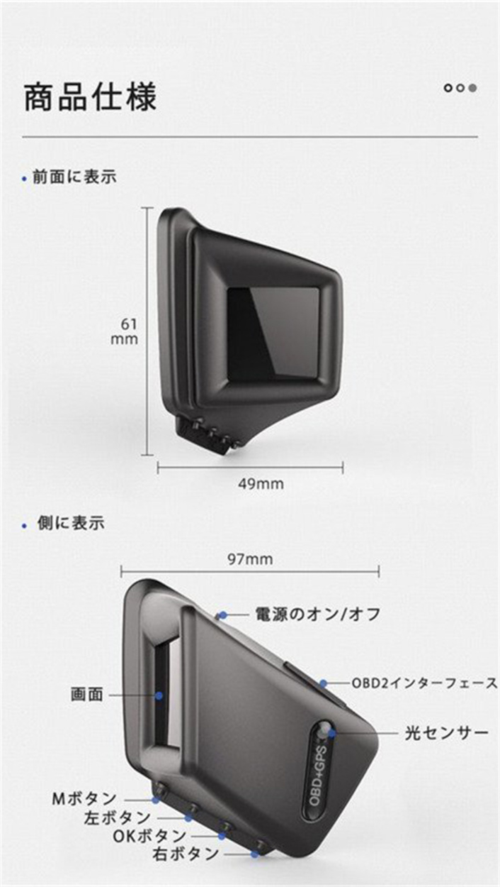 ヘッドアップディスプレイ HUD 高精度 スピードメーター OBD2 GPS 両方