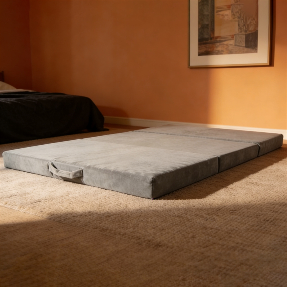 マットレス 高反発 三つ折りマットレス 極厚10cm 30D おりたたみマットレス 210N 敷き布団 凹凸加工 体圧分散 抗菌防臭 洗えるカバー 三つ折 通気 オールシーズ |  | 01