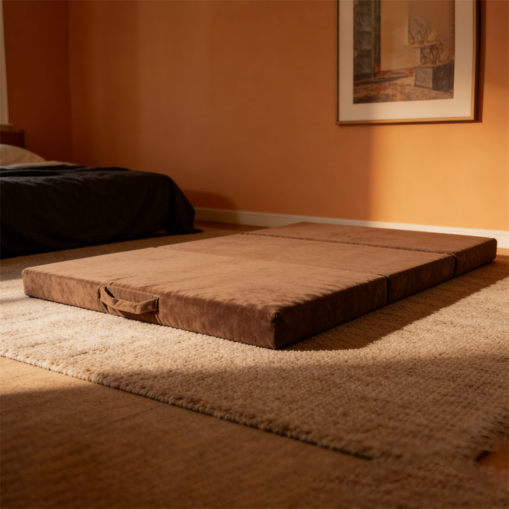 マットレス 高反発 三つ折りマットレス 極厚10cm 30D おりたたみマットレス 210N 敷き布団 凹凸加工 体圧分散 抗菌防臭 洗えるカバー 三つ折 通気 オールシーズ |  | 02