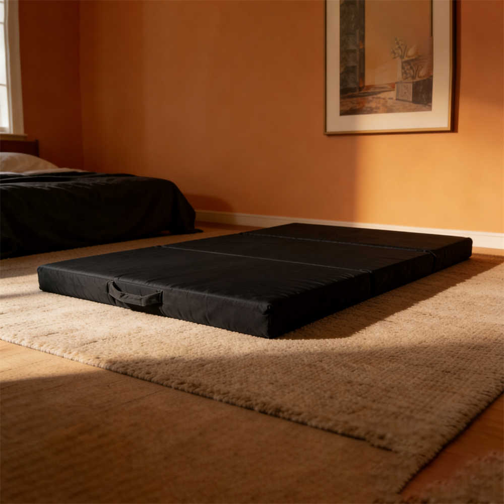 マットレス 高反発 三つ折りマットレス 極厚10cm 30D おりたたみマットレス 210N 敷き布団 凹凸加工 体圧分散 抗菌防臭 洗えるカバー 三つ折 通気 オールシーズ |  | 03