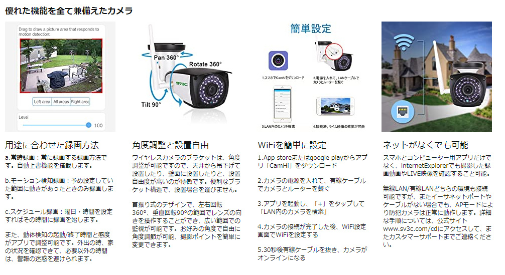 1440P ワイヤレス 防犯カメラ IPカメラ ネットワークカメラ 屋外 動体