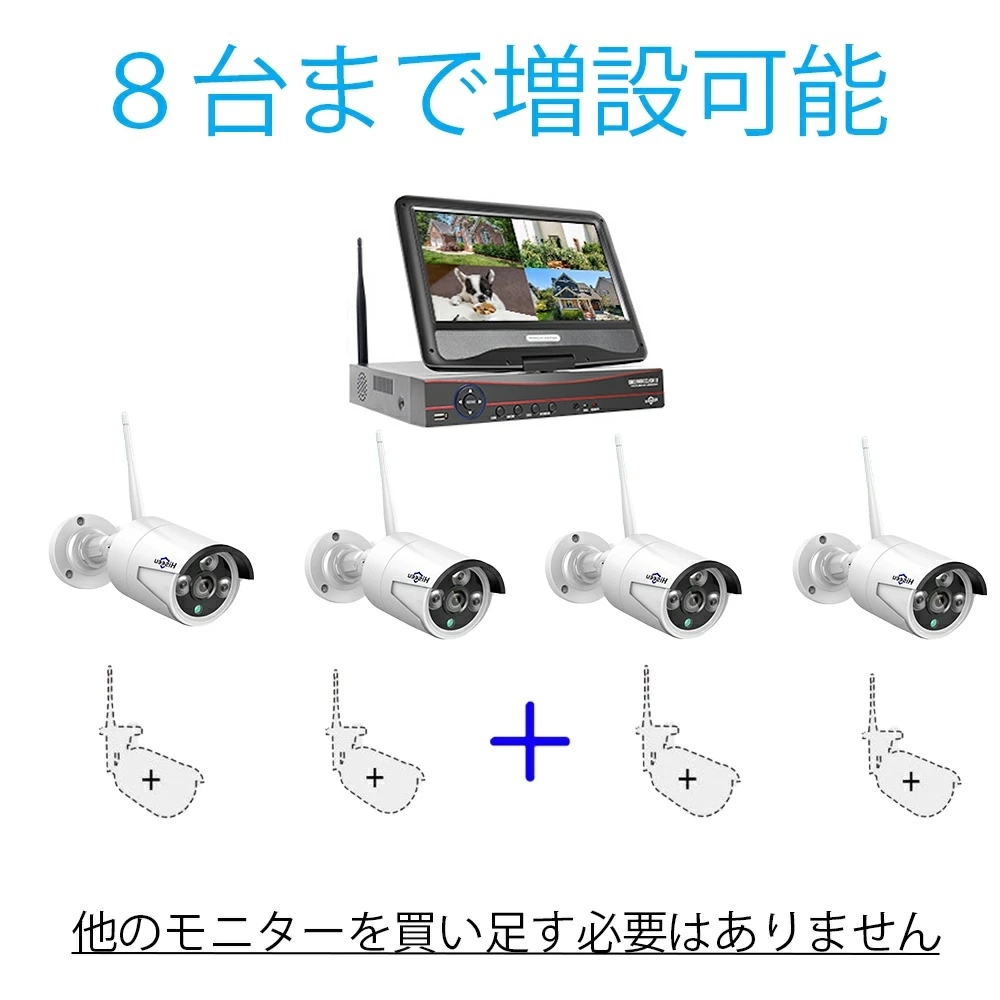 ☆HISEEU☆防犯カメラ☆2台セット☆増設用☆追加用☆NVRモニター対応☆ Hiseeu製増設可能NVR】300画素 防犯カメラ ネットワークカメラ