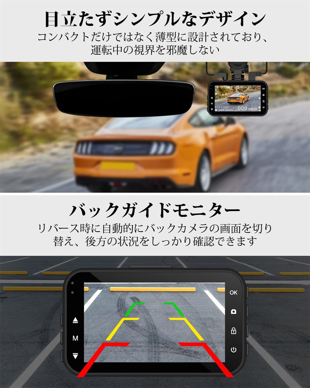 ドライブレコーダー 前後 2カメラ 1080P 170度超広角 360度全方位 3
