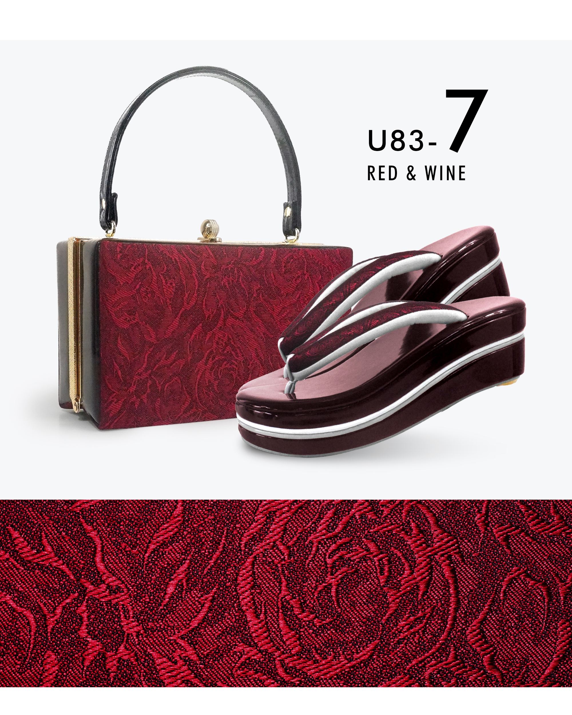 NISHIORI 振袖用 草履バッグ セット 高級ジャガード エナメル 曲線台