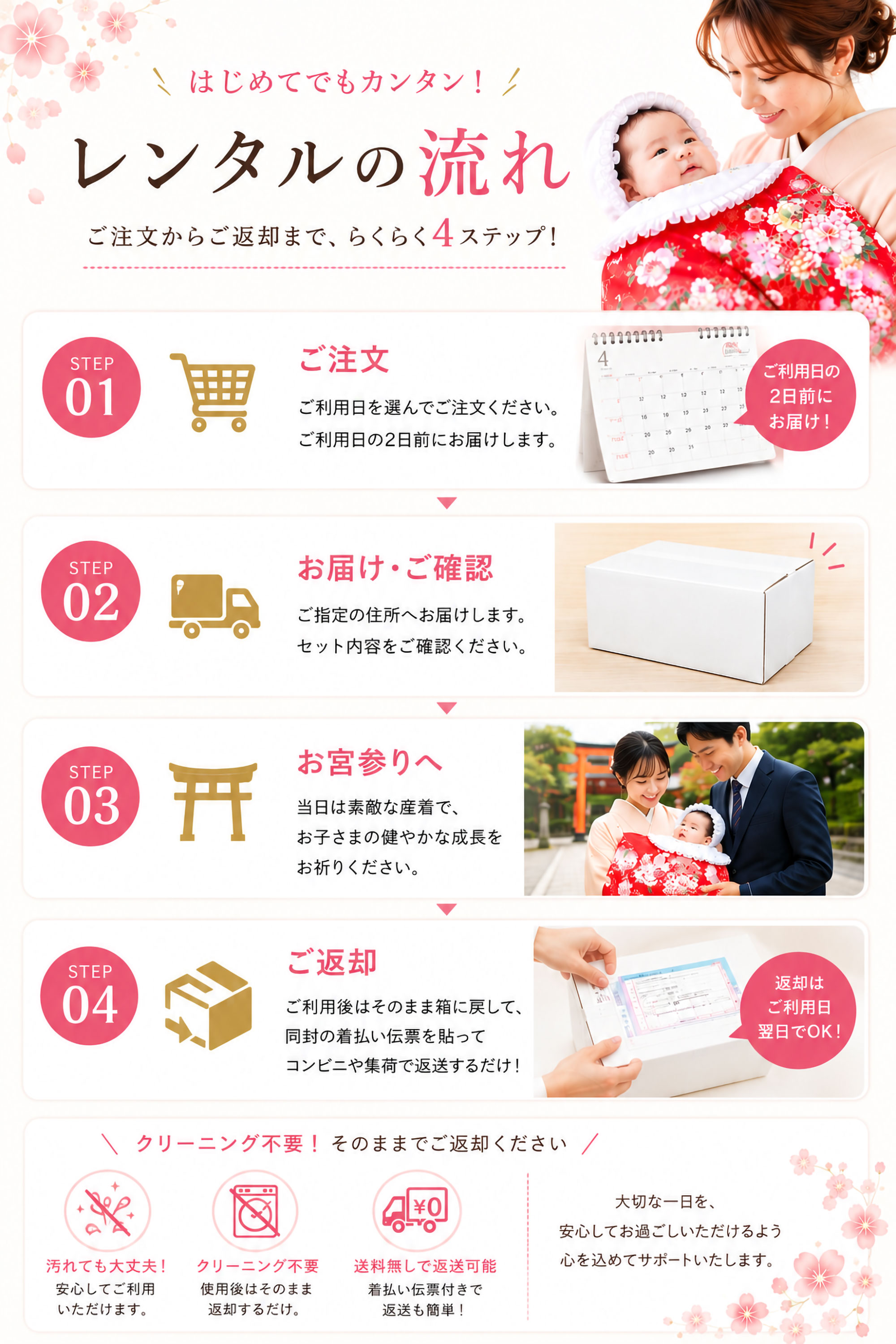NISHIORI 産着 祝着 色が選べる おまかせ レンタル商品 フルセット