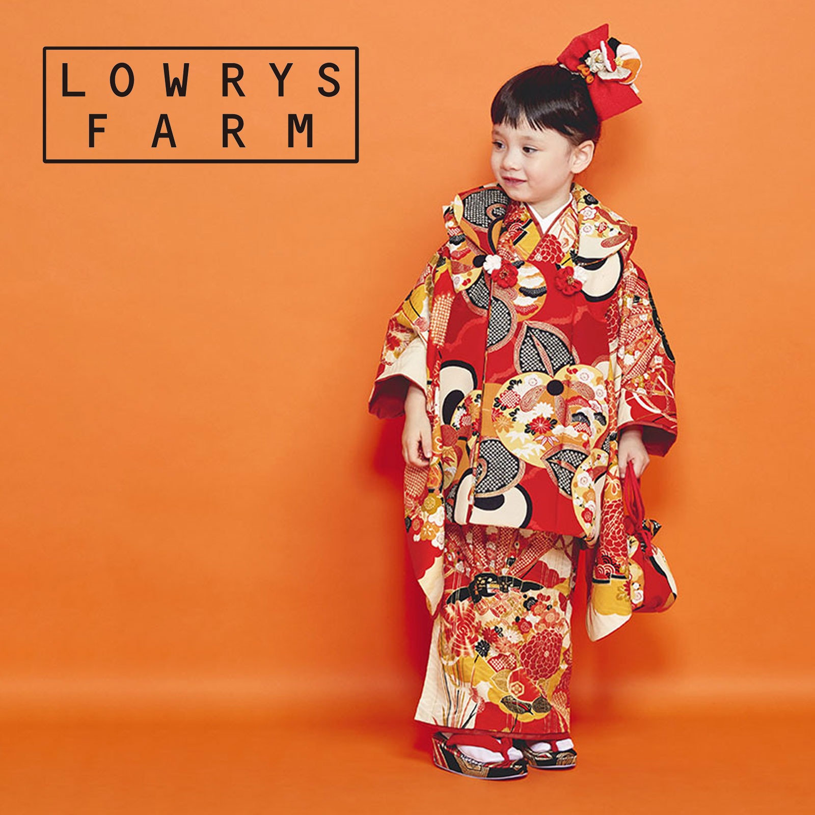 NISHIORI LOWRYS FARM 七五三 レンタル 女の子 3歳 着物 被布 753着物