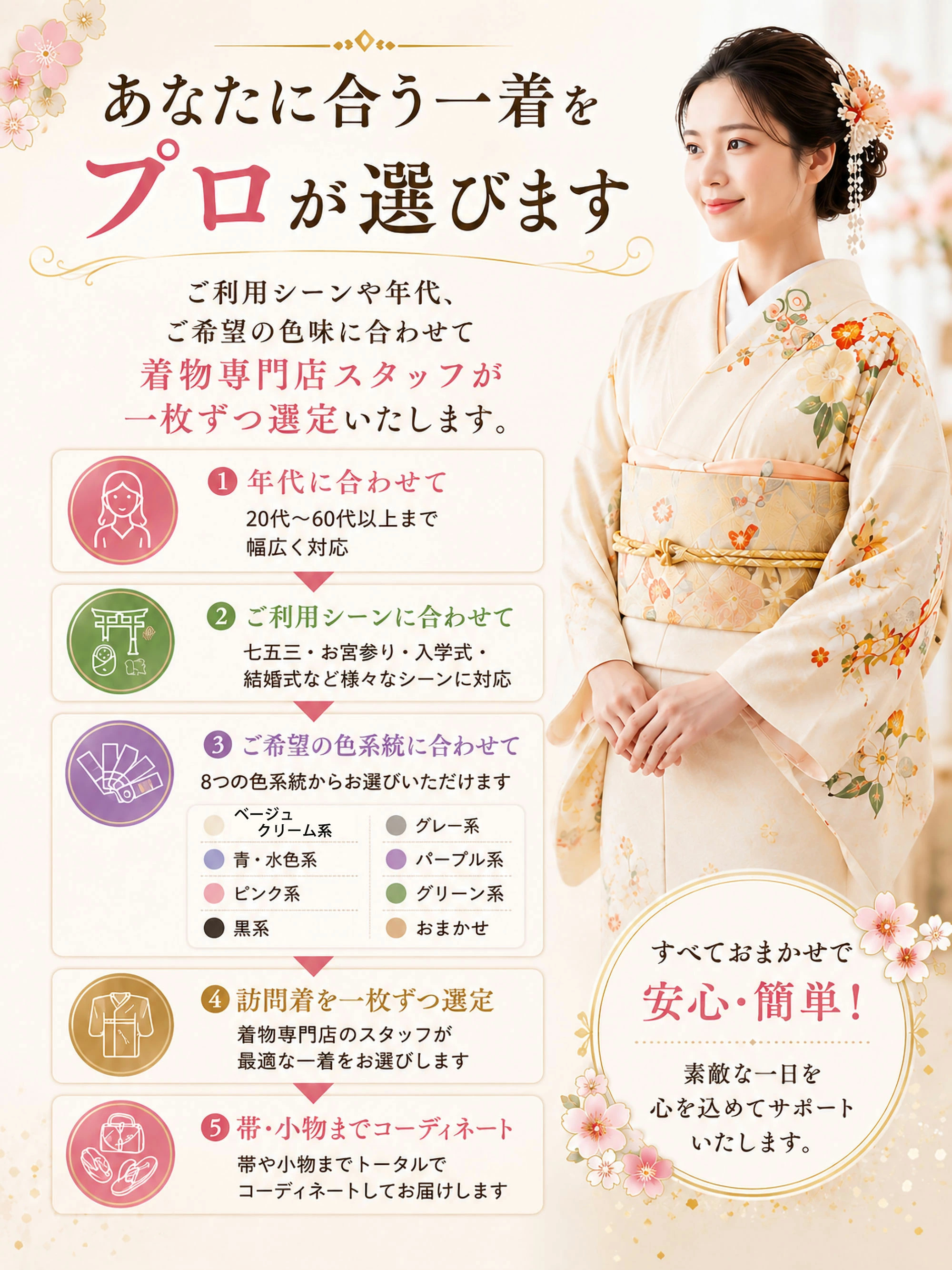 NISHIORI 【最短発送】訪問着 レンタル フルセット 色が選べる