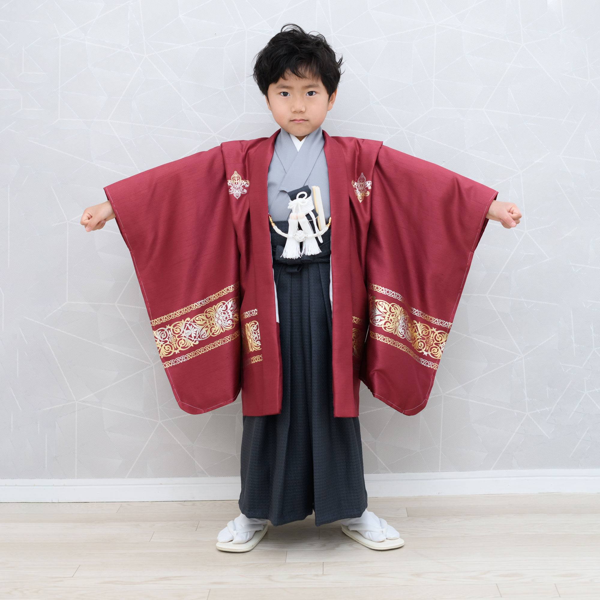 NISHIORI 京wakka レンタル 七五三 簡単着付け仕様 羽織袴 五歳 男児