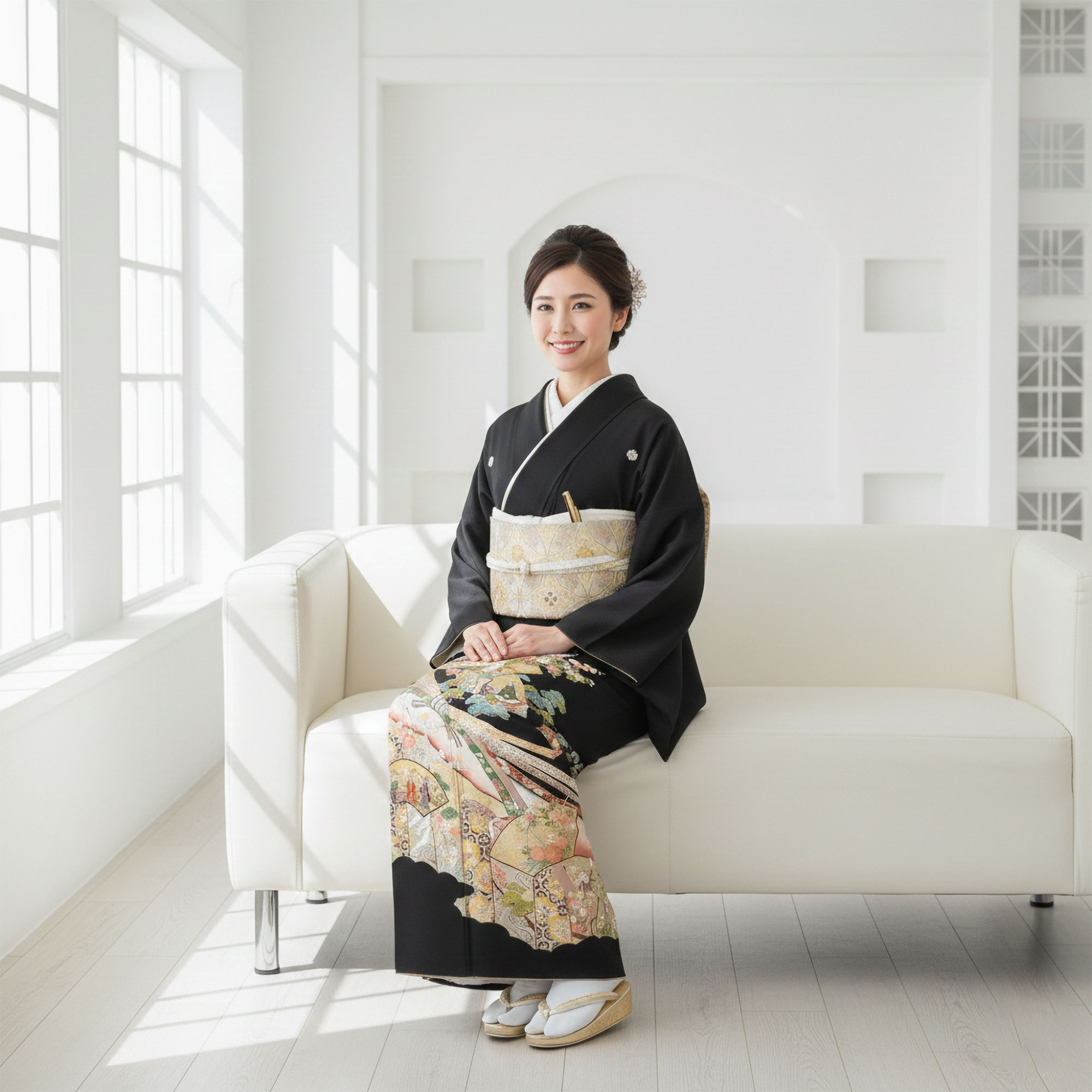 NISHIORI 黒留袖レンタル フルセット 五三桐 正絹 礼装 結婚式 母親
