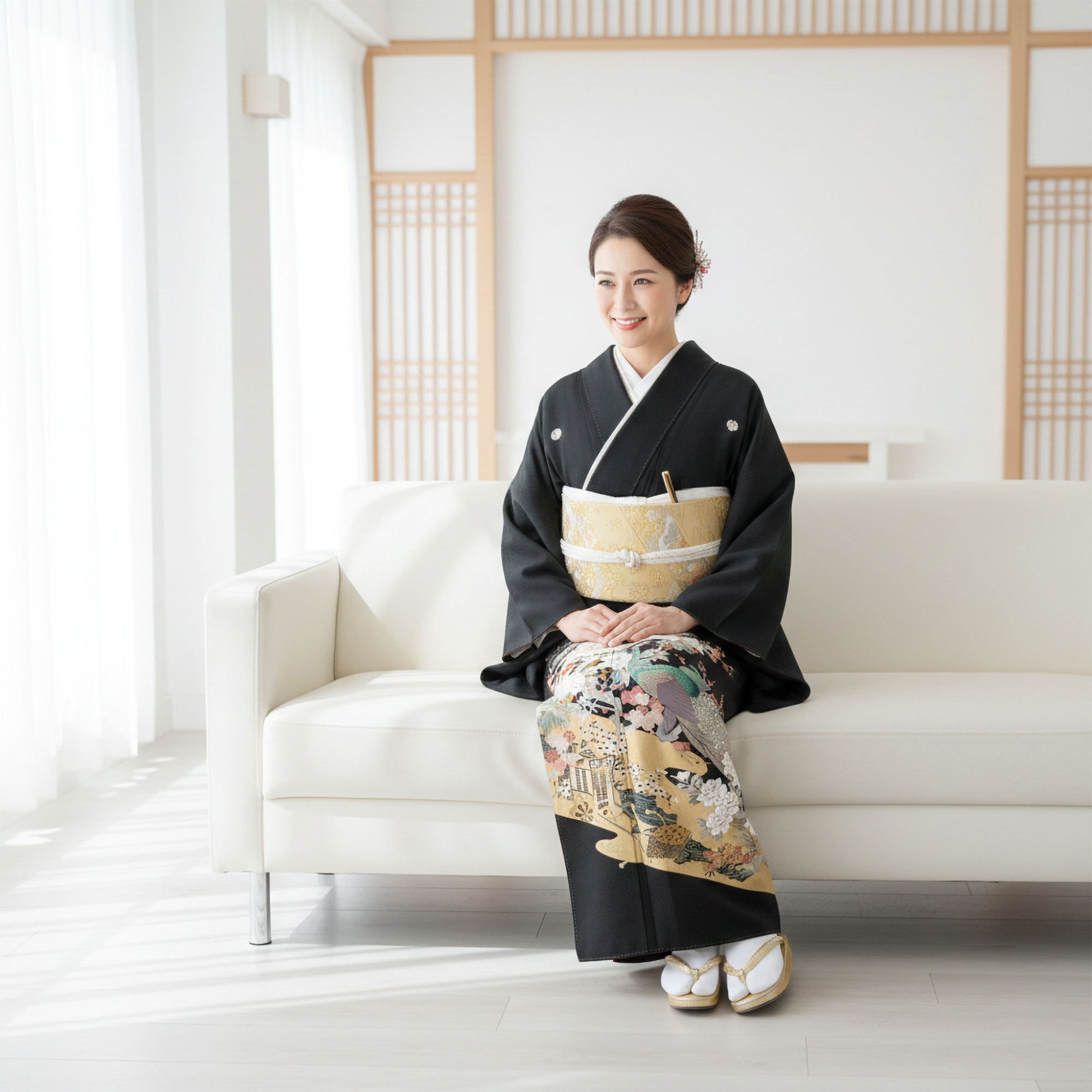 黒留袖セット NISHIORI 黒留袖レンタル フルセット 五三桐 正絹 礼装 結婚式 母親