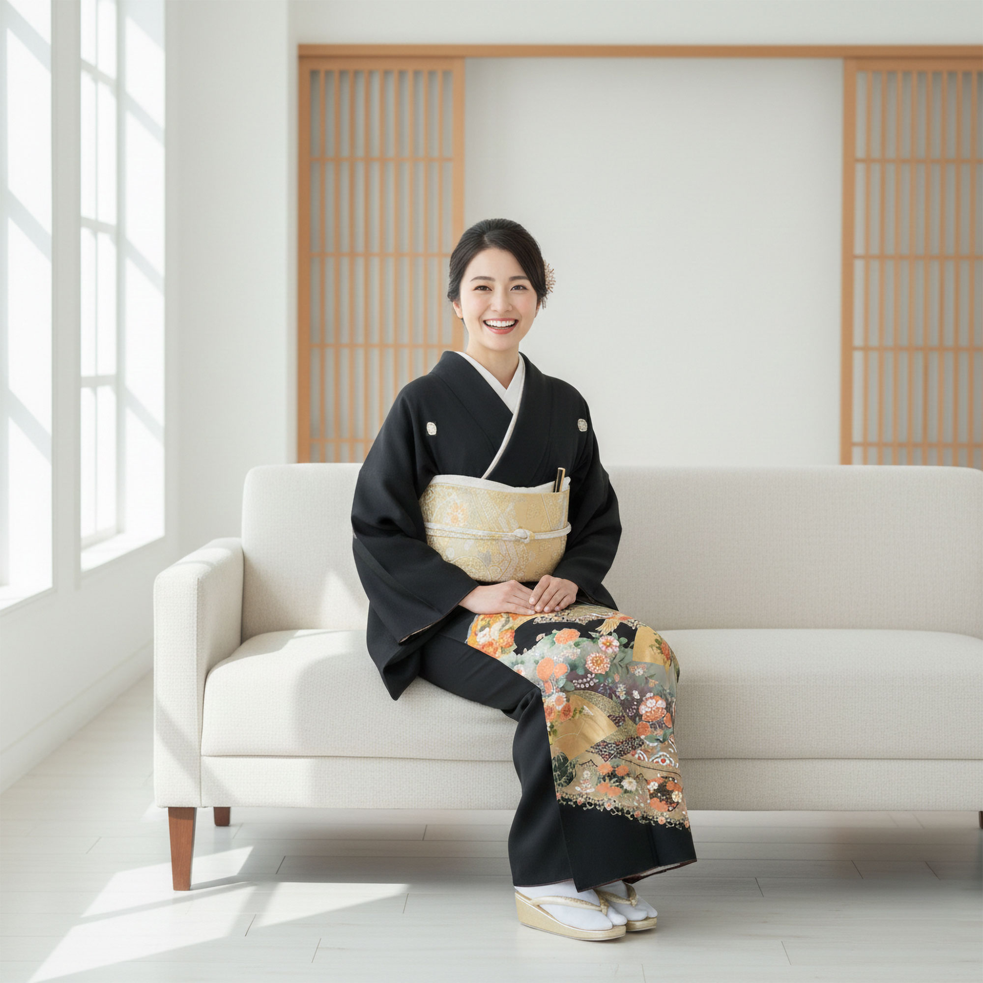 NISHIORI 黒留袖レンタル フルセット 五三桐 正絹 礼装 結婚式 母親