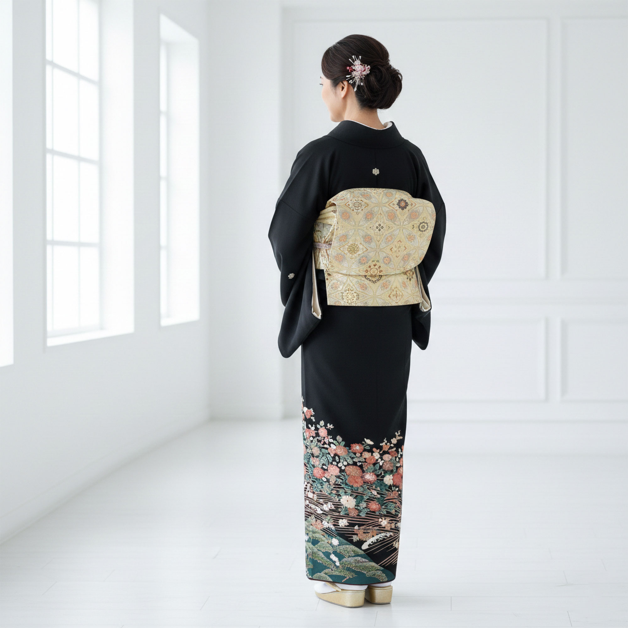 【ご注文確認用 C】着物のお祝い袋◇婚礼◇留袖 NISHIORI 黒留袖レンタル フルセット 五三桐 正絹 礼装 結婚式 母親