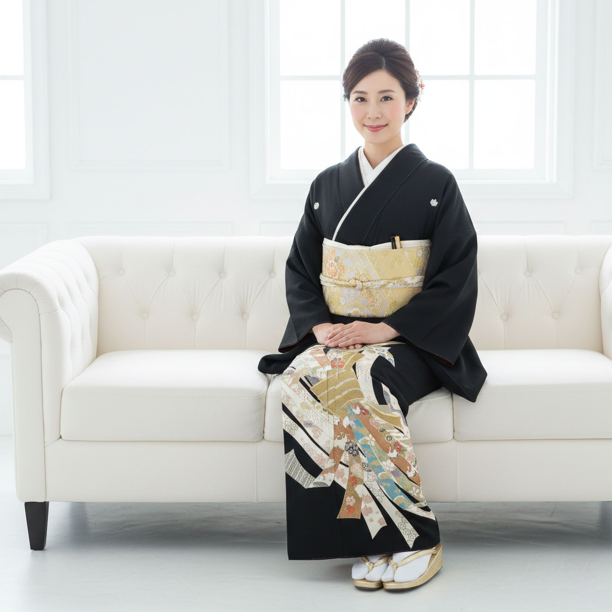 NISHIORI 黒留袖レンタル フルセット 五三桐 正絹 礼装 結婚式 母親