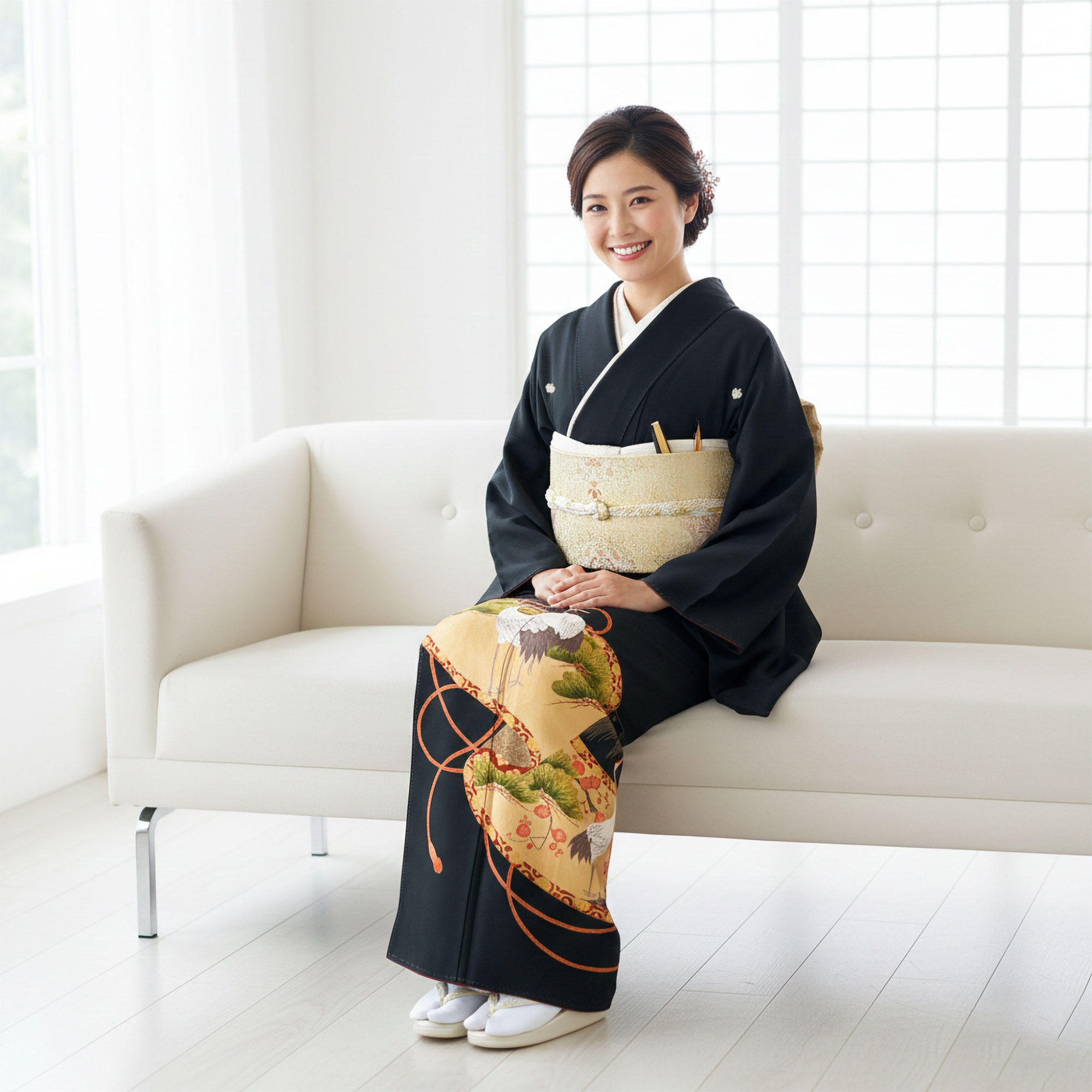 NISHIORI 黒留袖レンタル フルセット 五三桐 正絹 礼装 結婚式 母親