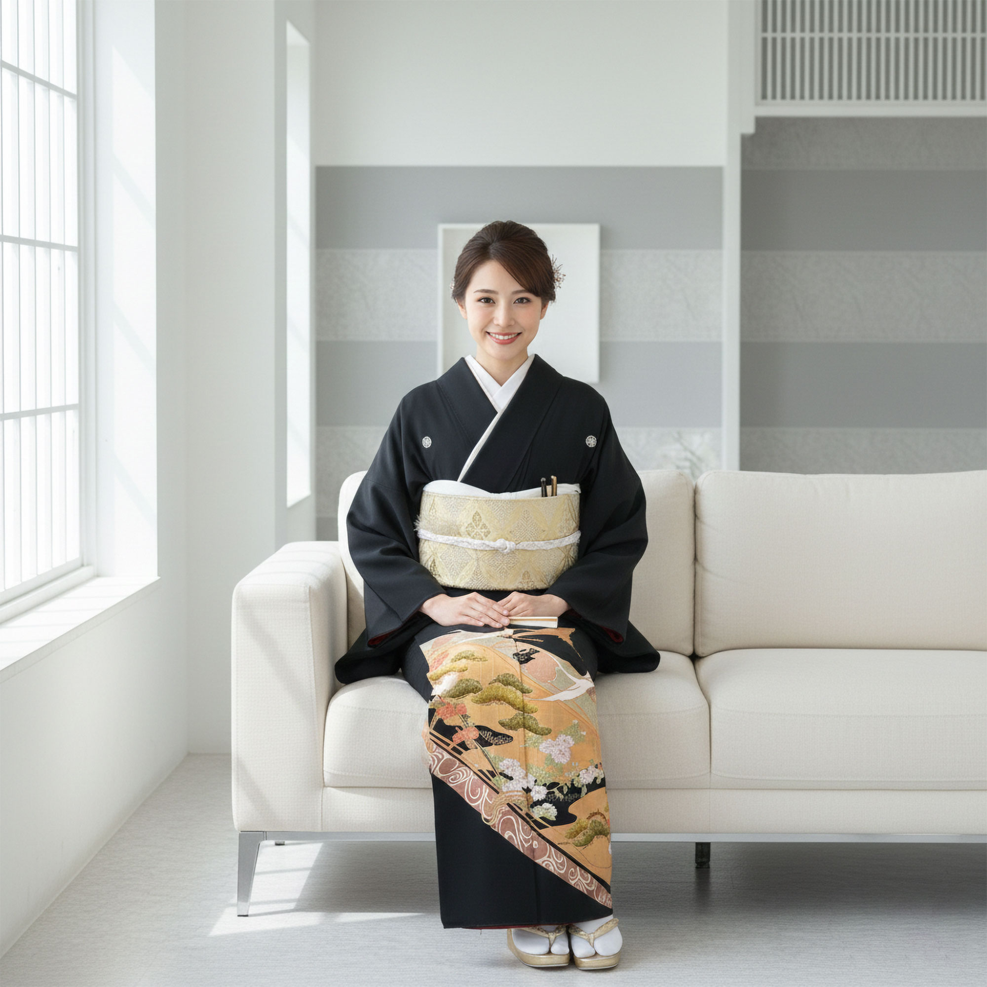 NISHIORI 黒留袖レンタル フルセット 五三桐 正絹 礼装 結婚式 母親