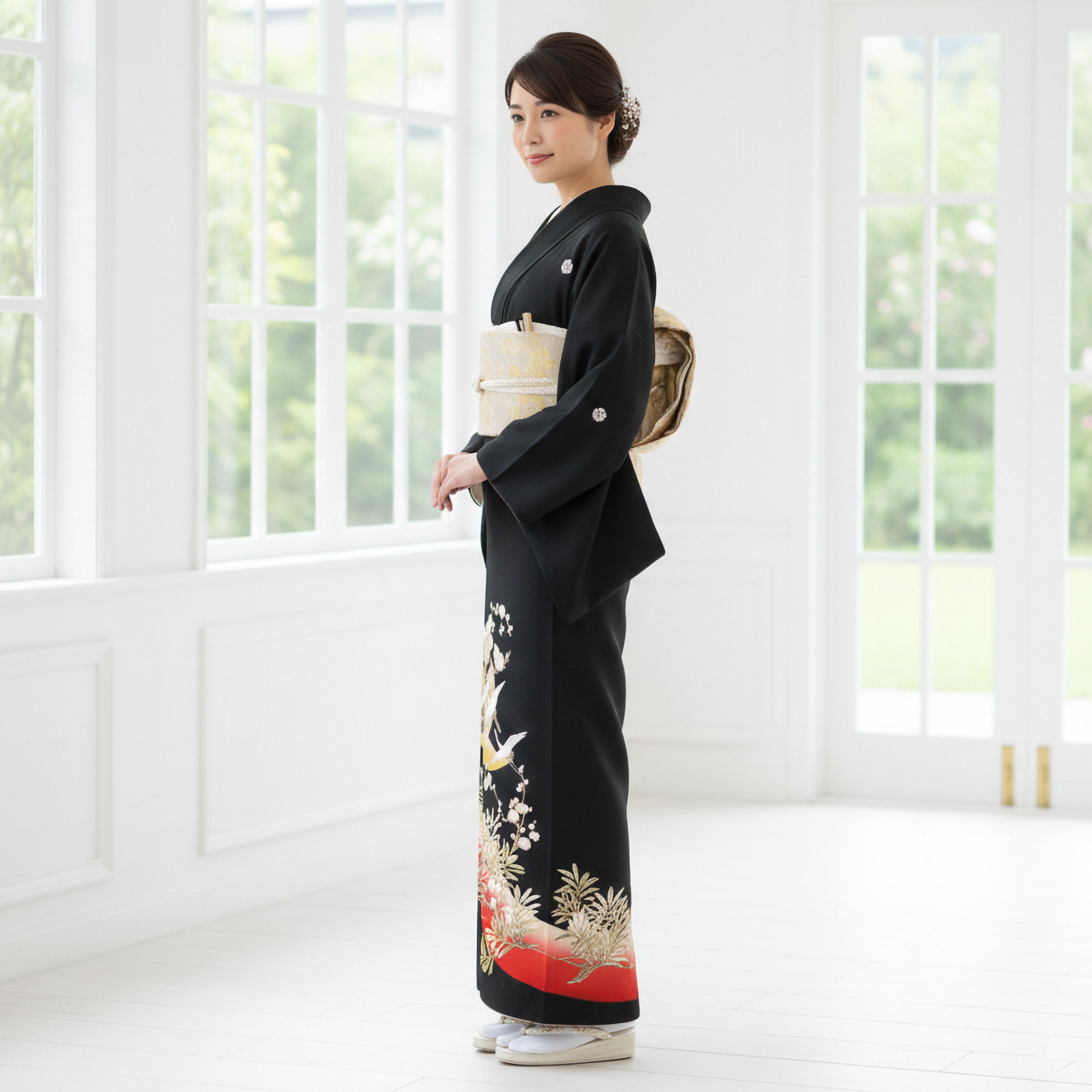 NISHIORI 黒留袖レンタル フルセット 結婚式 婚礼 貸衣装 往復送料無料