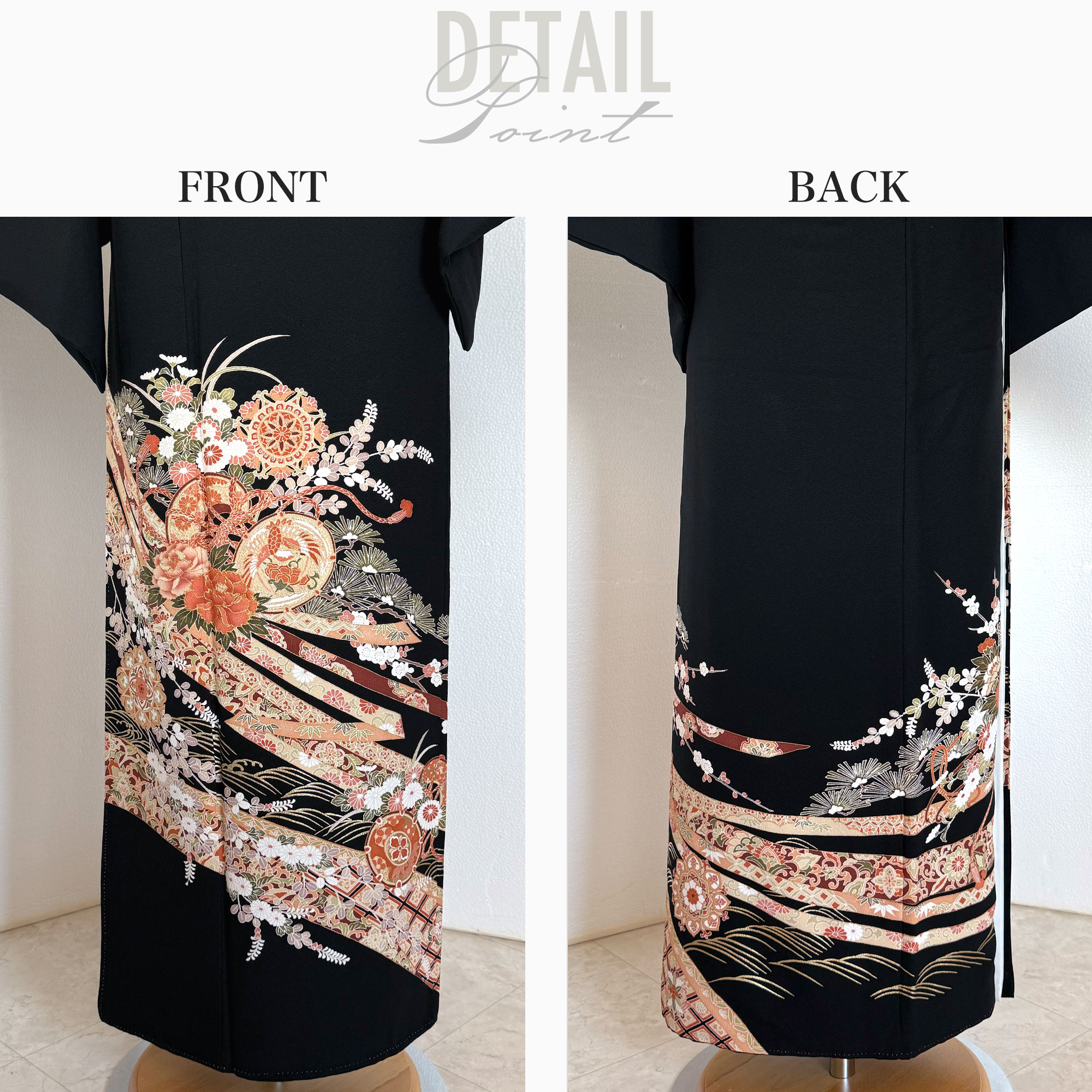 レンタル 黒留袖 フルセット Lサイズ【結婚式 婚礼 貸衣装】【往復送料