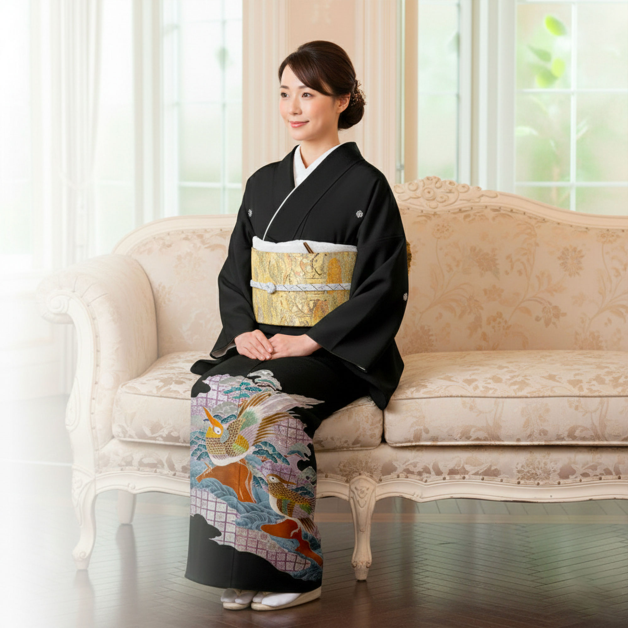 NISHIORI 黒留袖レンタル フルセット 絽（夏用） 結婚式 婚礼 貸衣装