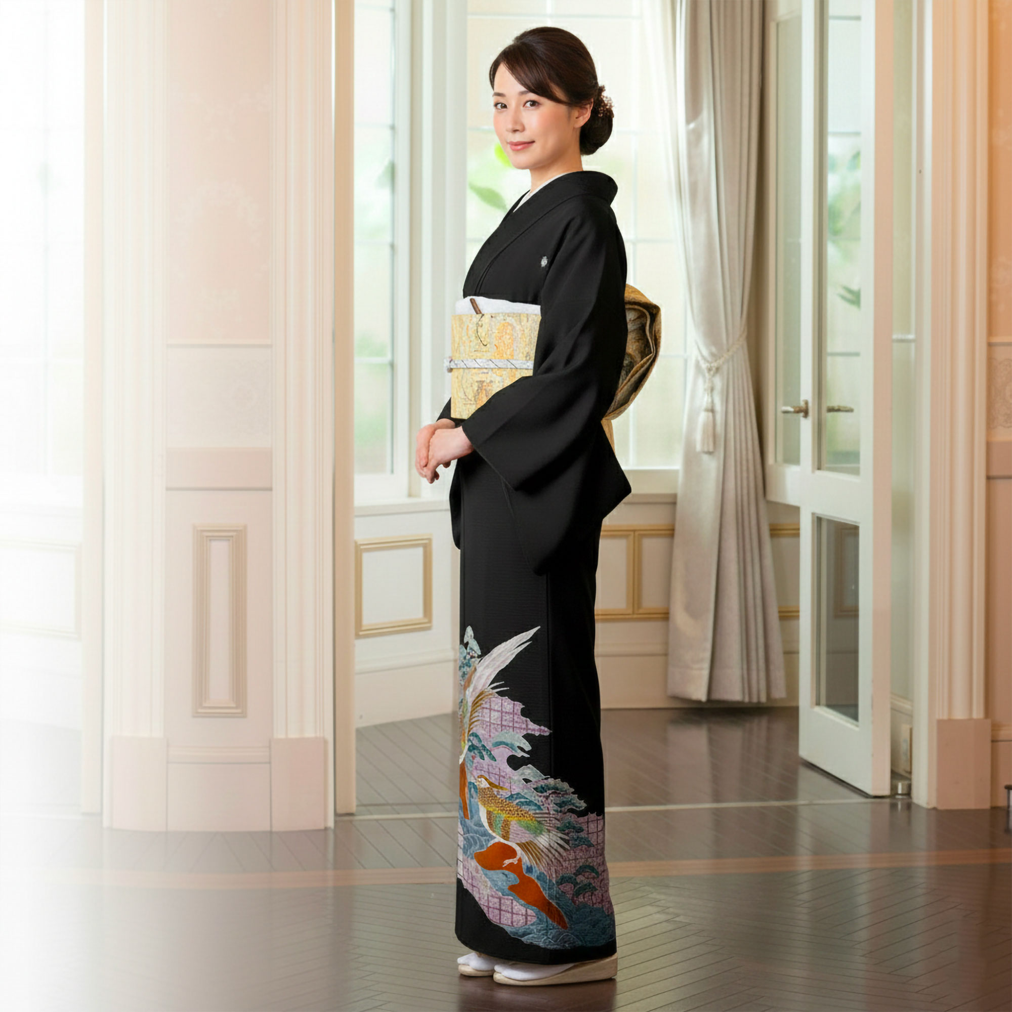 NISHIORI 黒留袖レンタル フルセット 絽（夏用） 結婚式 婚礼 貸衣装