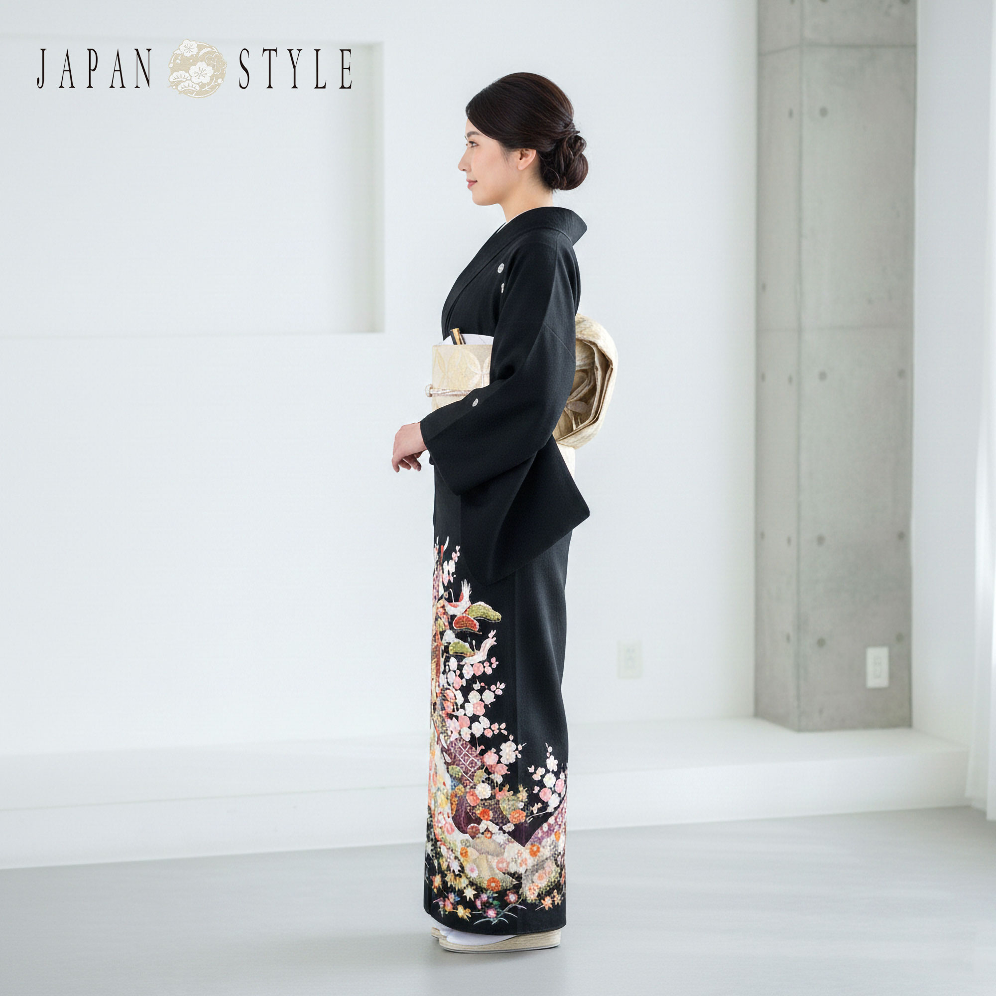 レンタルするより安い！留袖.帯セット NISHIORI 黒留袖レンタル フルセット JAPAN STYLE ジャパンスタイル