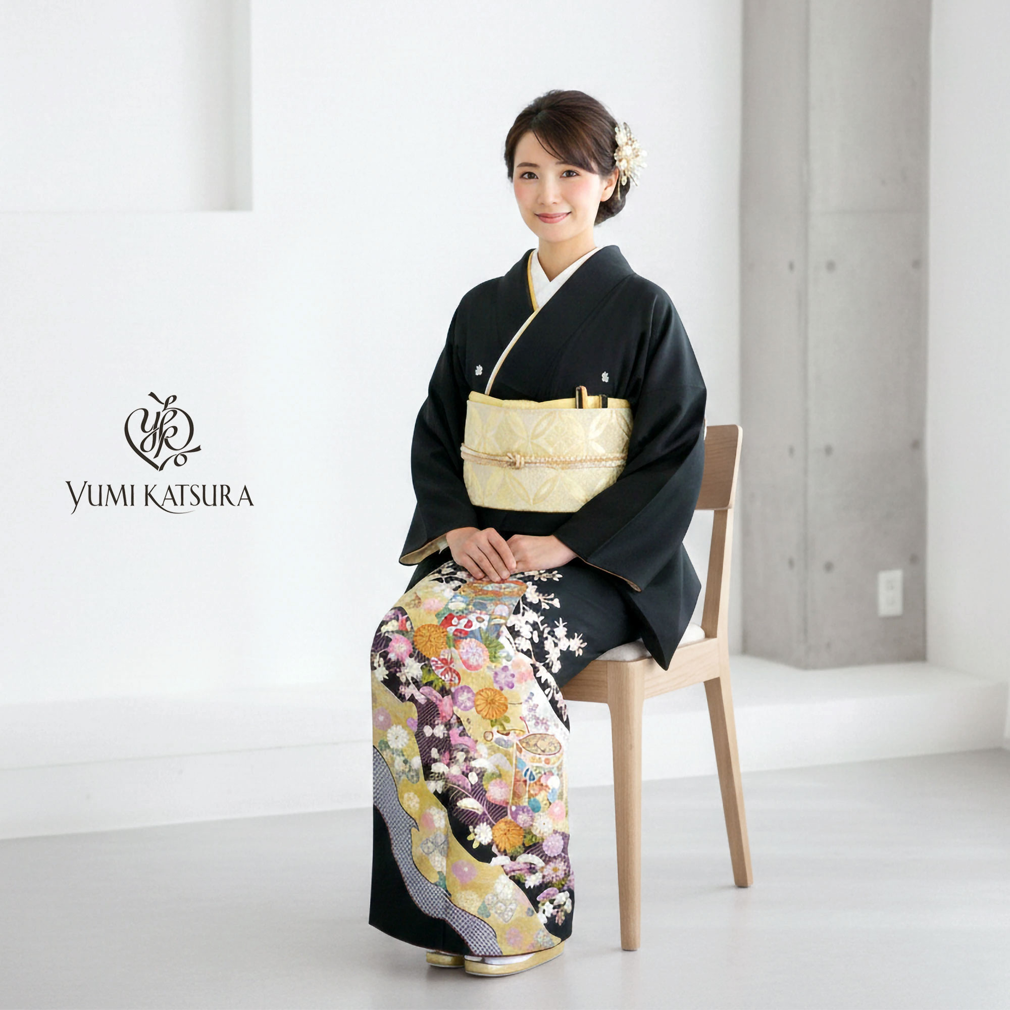 NISHIORI 桂由美 ブランド レンタル商品 黒留袖 フルセット 紫 御所車