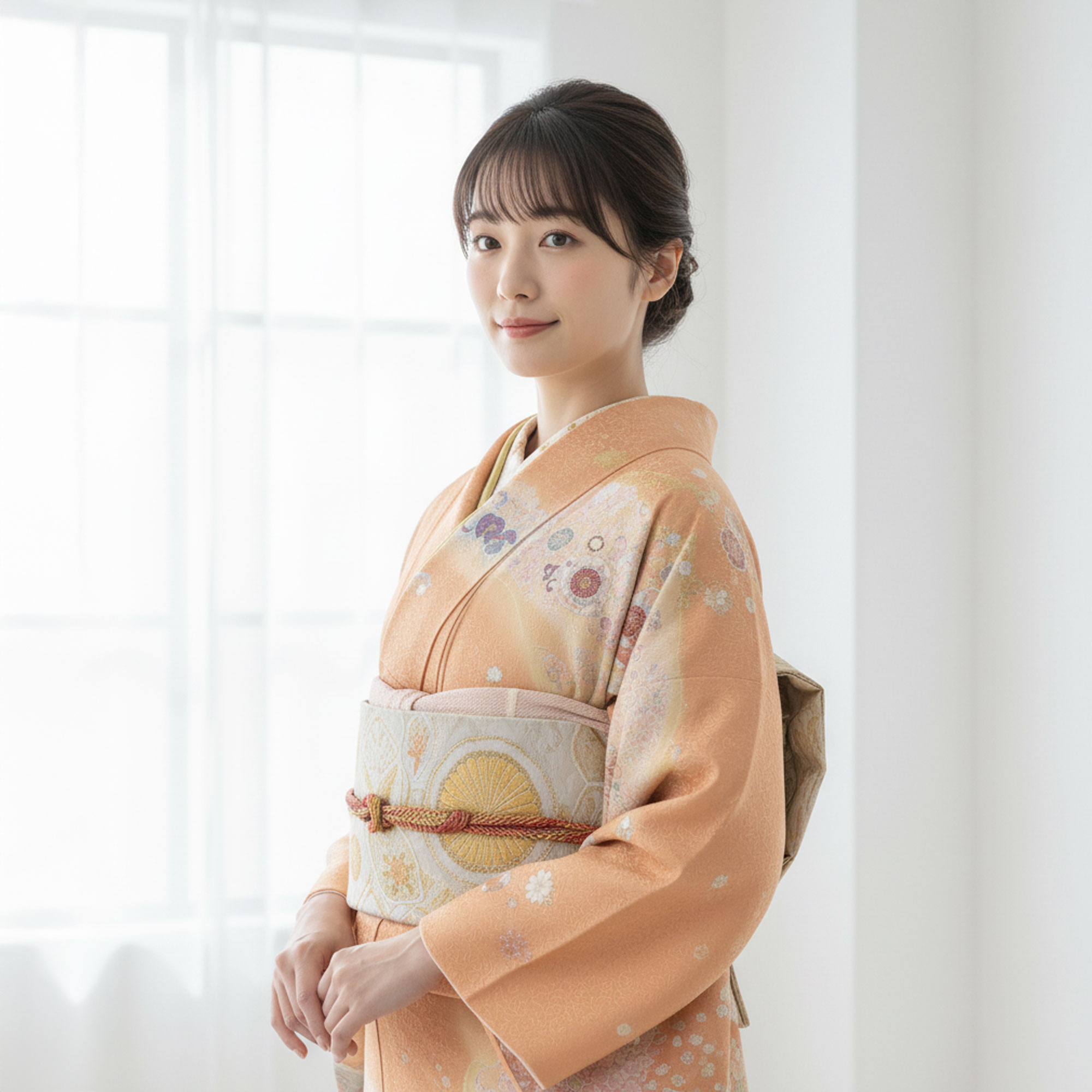 訪問着フルセット352▪︎ 卒業式　入学式　お宮参り　七五三　結婚式 NISHIORI 訪問着 レンタル フルセット 着物 入学式 卒業式 七五三 お