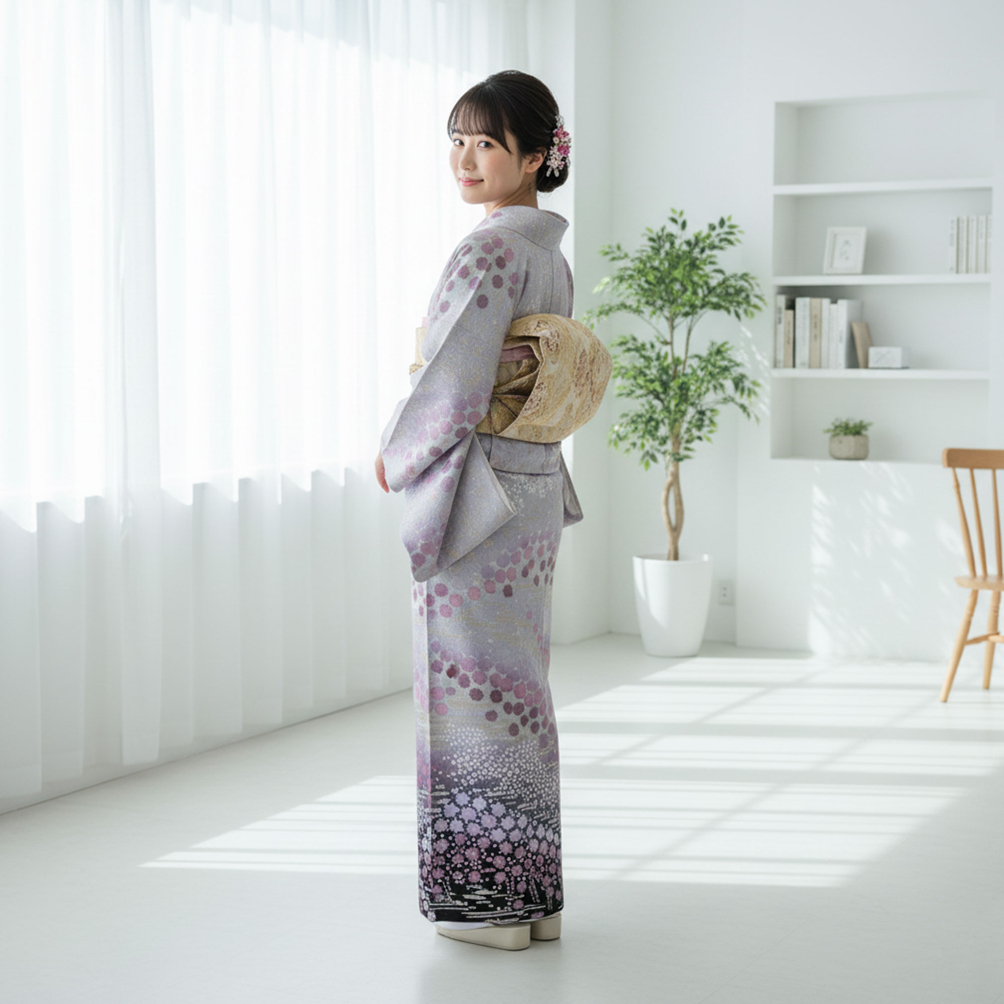 NISHIORI 訪問着 レンタル フルセット 着物 入学式 卒業式 七五三 お