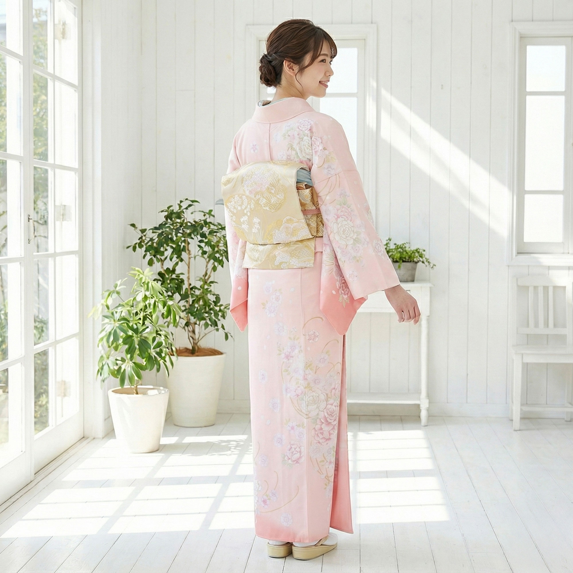 訪問着 フルセットa674卒業式　入学式　お宮参り　七五三　結婚式 NISHIORI 訪問着 レンタル フルセット 着物 入学式 卒業式 七五三 お