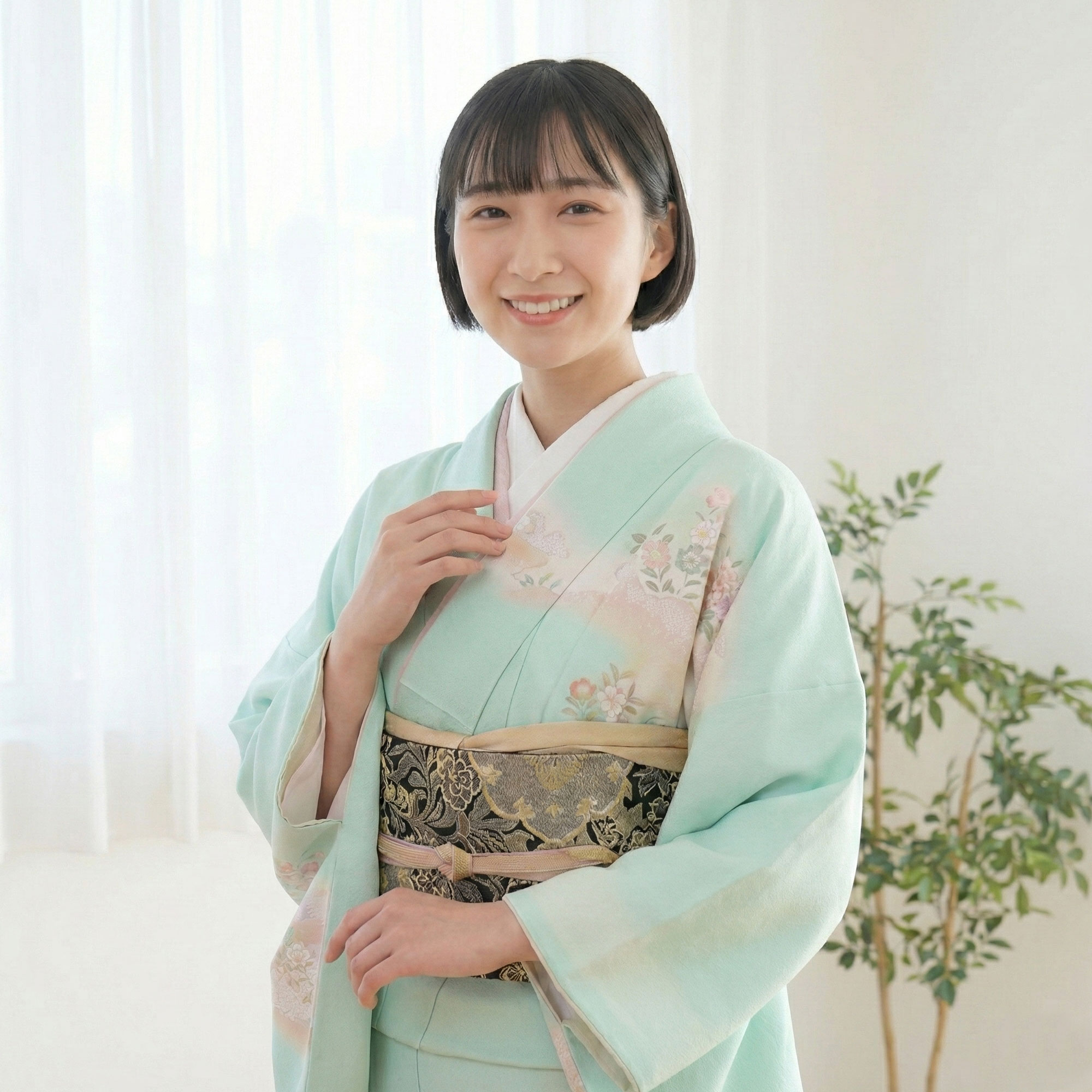 NISHIORI 訪問着 レンタル フルセット 着物レンタル 貸衣装 七五三 緑