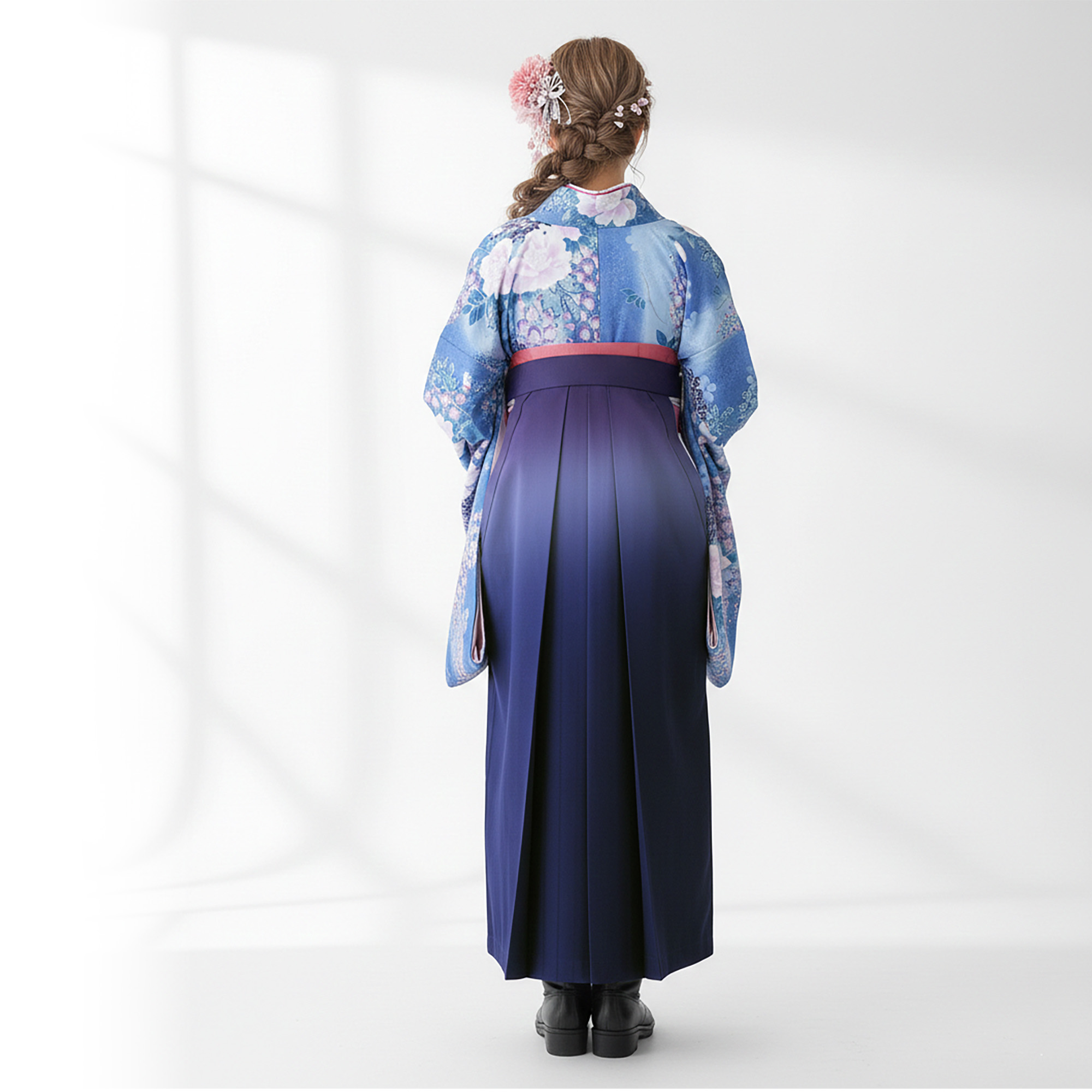 NISHIORI 二尺袖 着物 袴 レンタル商品 貸衣装 貸衣装 HL Sサイズ 青