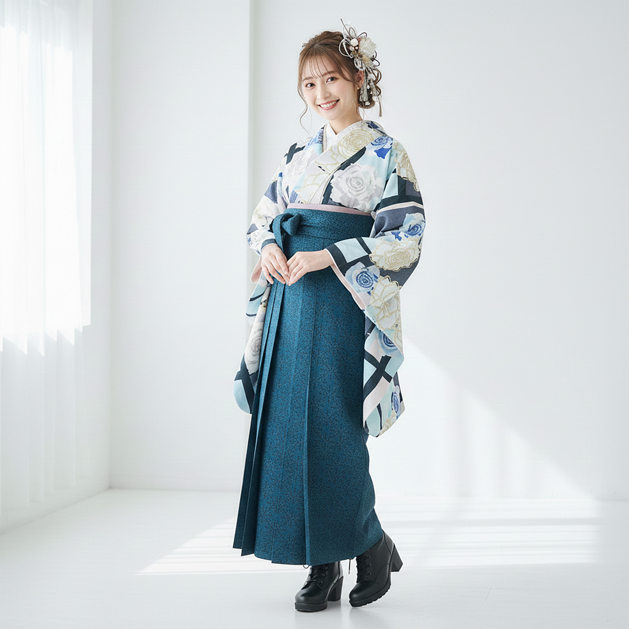 NISHIORI 二尺袖 着物 袴 レンタル商品 貸衣装 貸衣装 CECIL McBEE 青