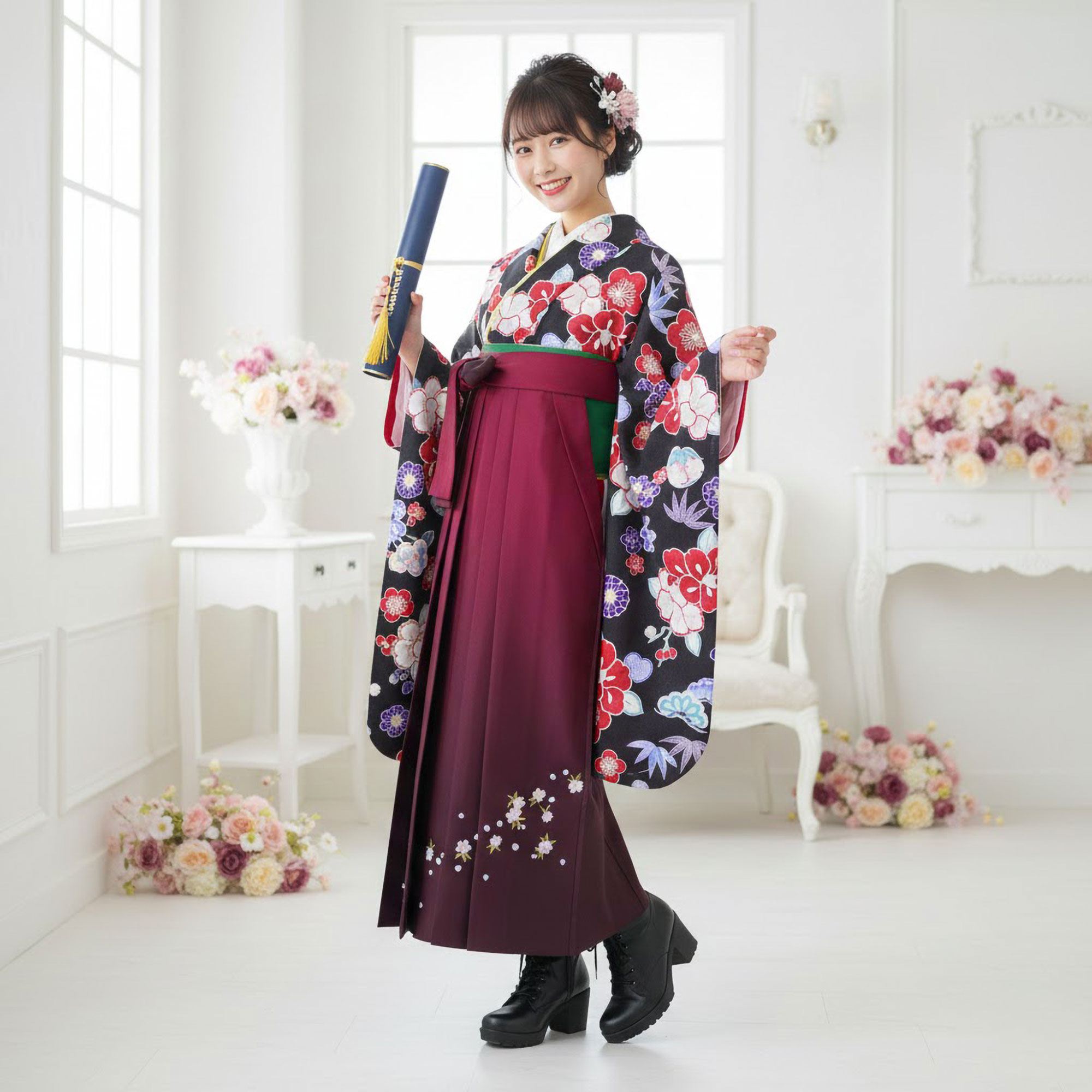 NISHIORI 二尺袖 着物 袴 レンタル商品 貸衣装 貸衣装 袴 S M