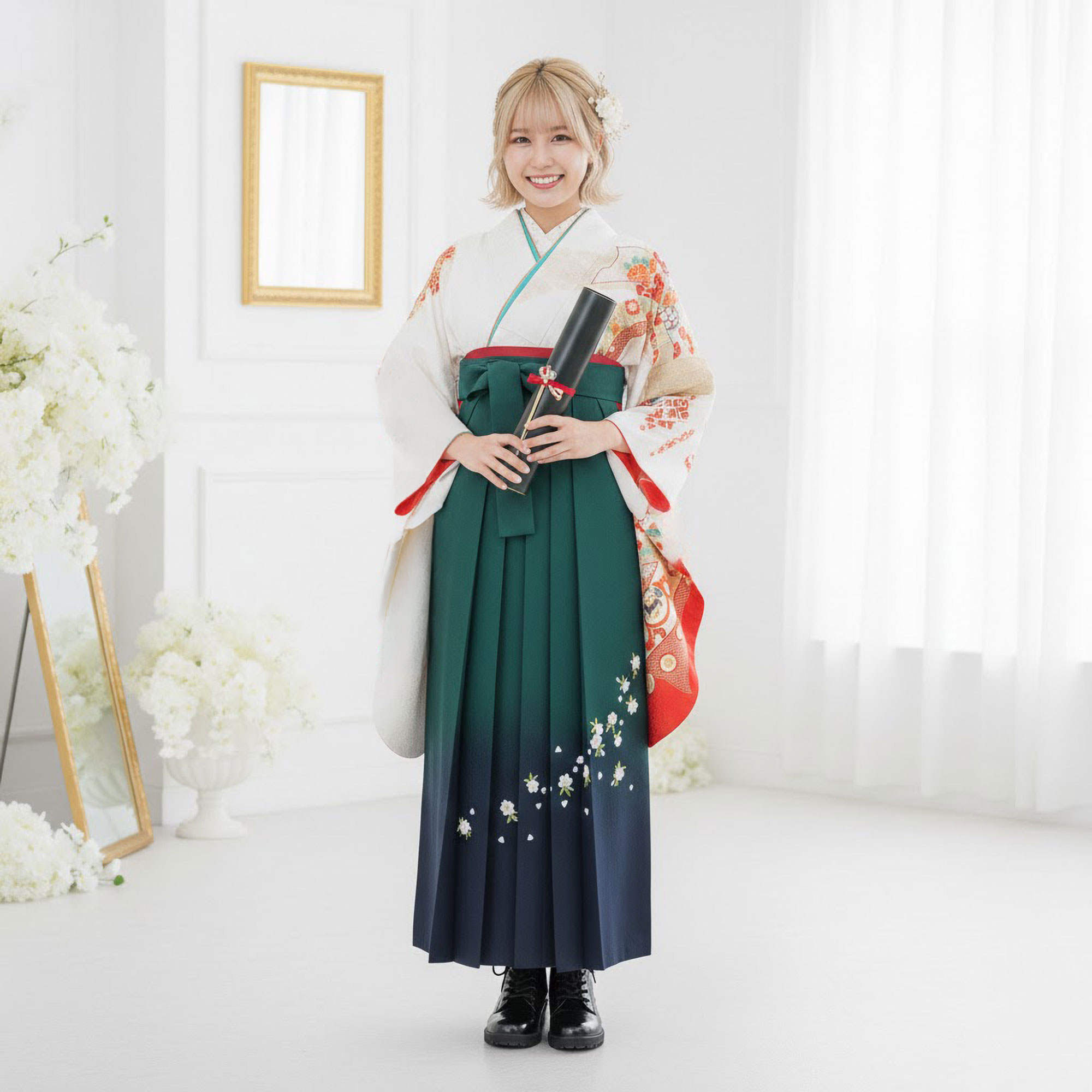 二尺袖 ブランド着物 袴 レンタル商品 ana...の詳細画像3