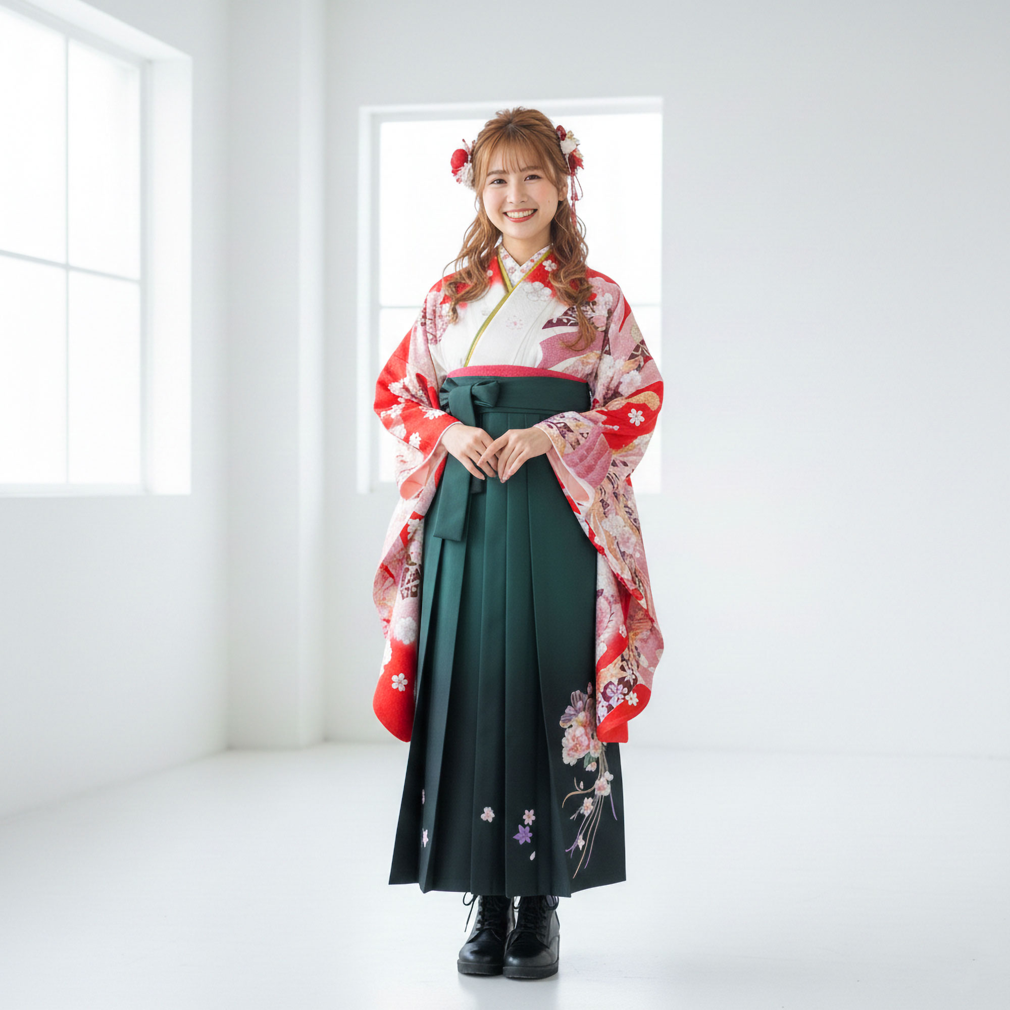 二尺袖 ブランド着物 袴 レンタル商品 ana...の詳細画像3