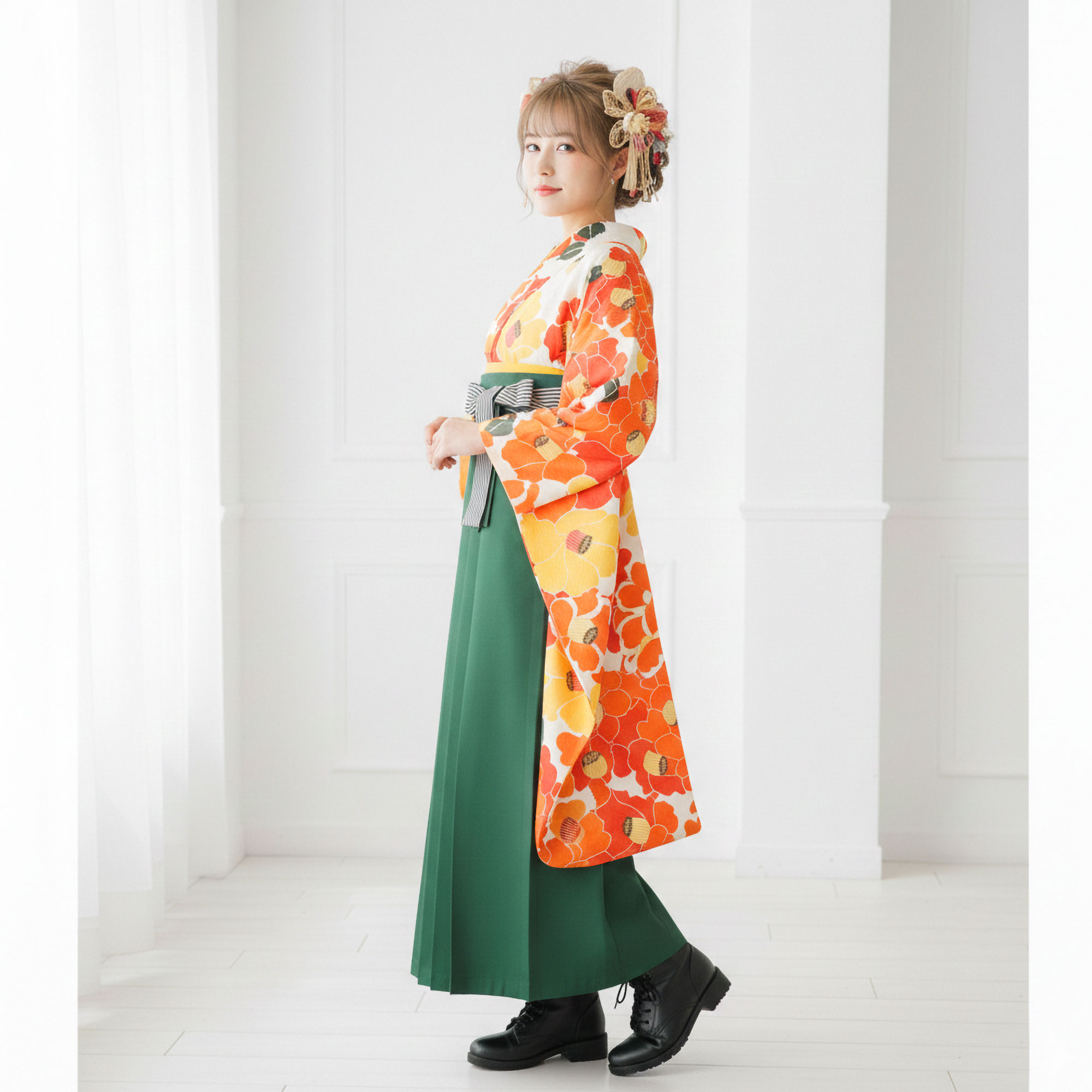 NISHIORI 二尺袖着物 袴 レンタル商品 貸衣装 Mサイズ ジュニア袴