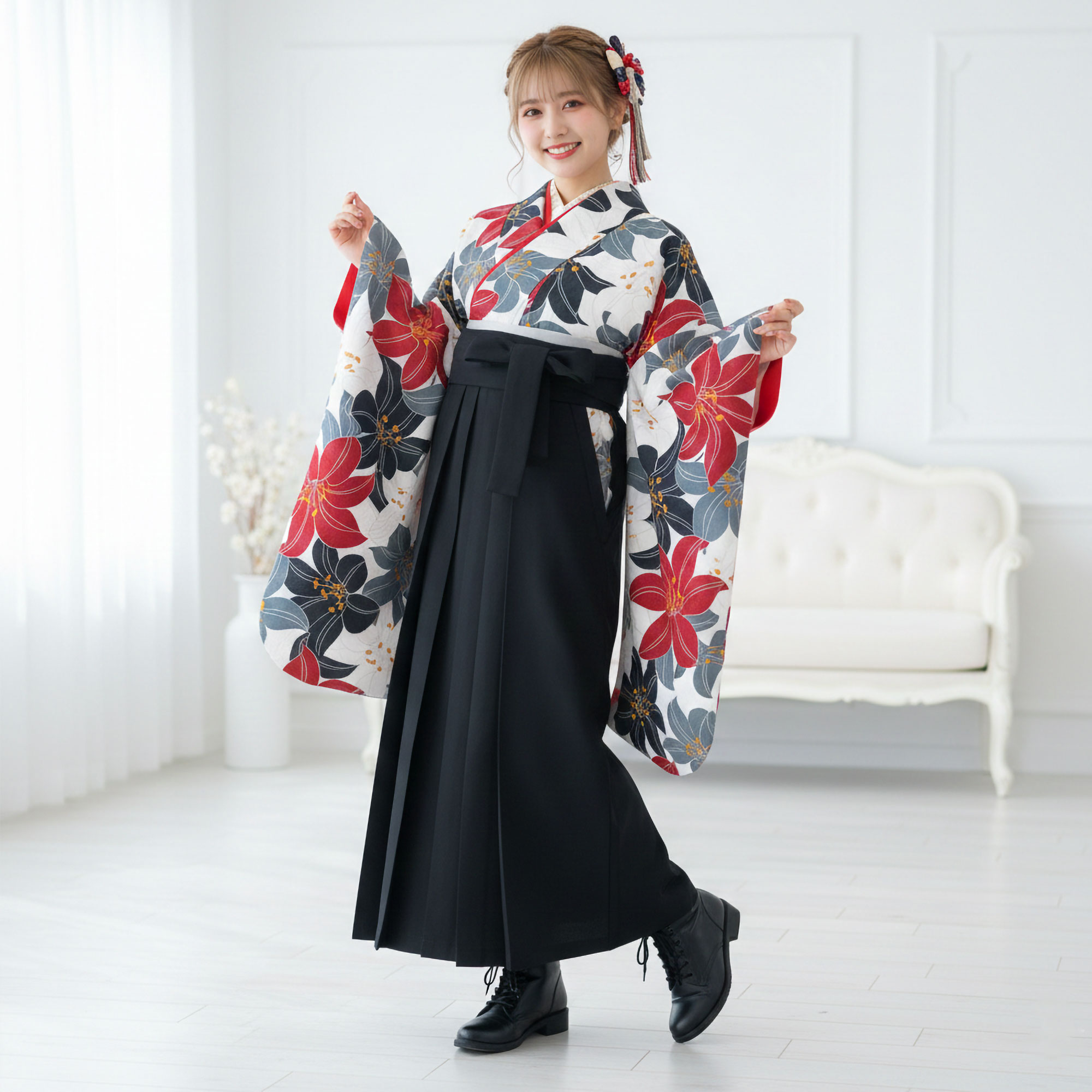 NISHIORI 二尺袖着物 袴 レンタル商品 貸衣装 袴 Mサイズ ジュニア袴