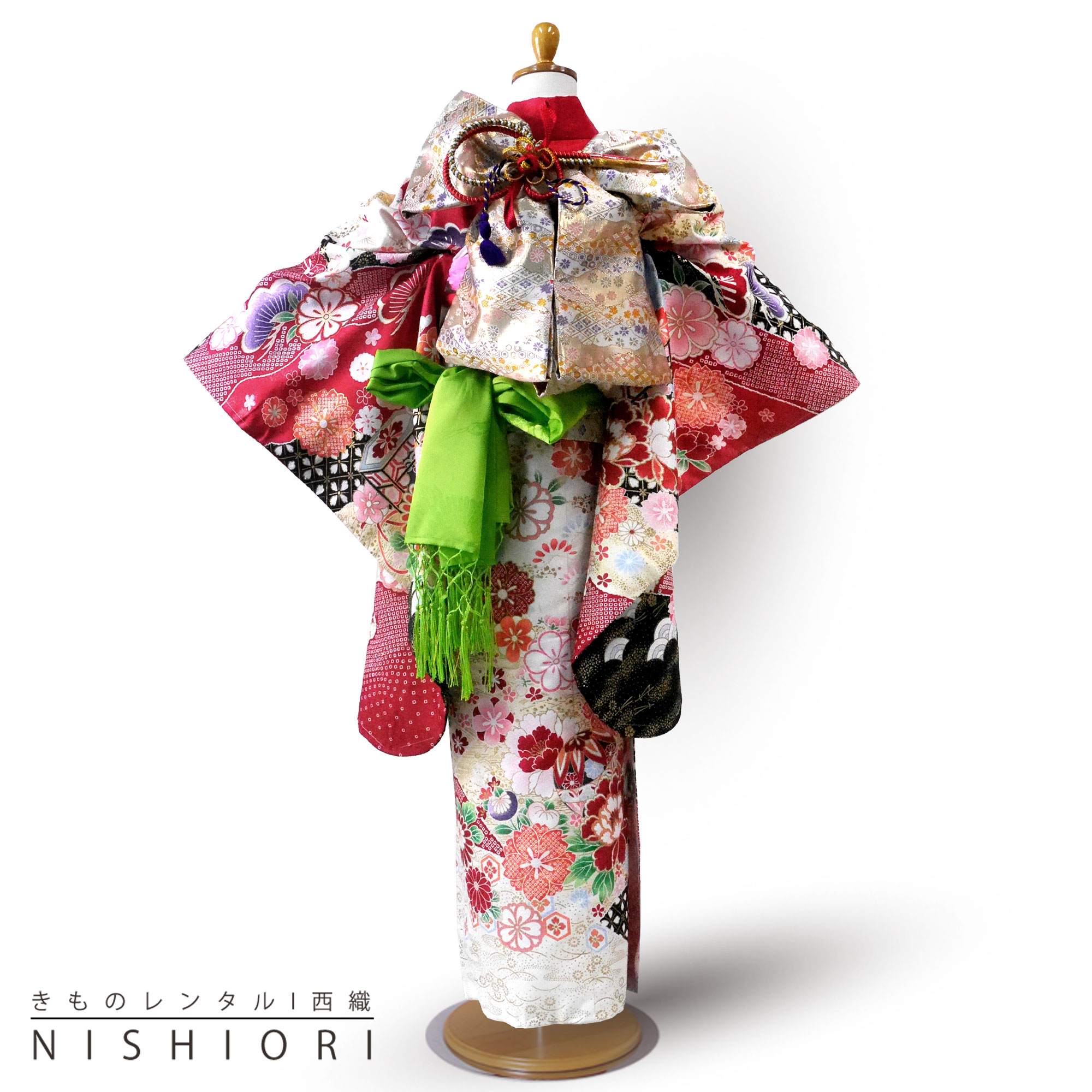 NISHIORI 七五三 レンタル商品 四つ身 着物 フルセット【7歳 貸衣装 七