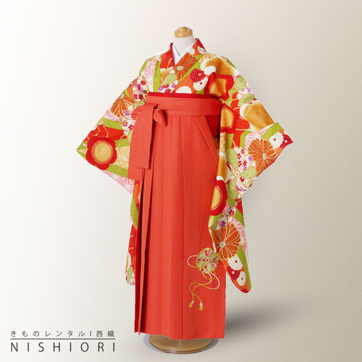 NISHIORI ジュニア 二尺袖 着物 袴 レンタル商品 九重 ブランド 往復