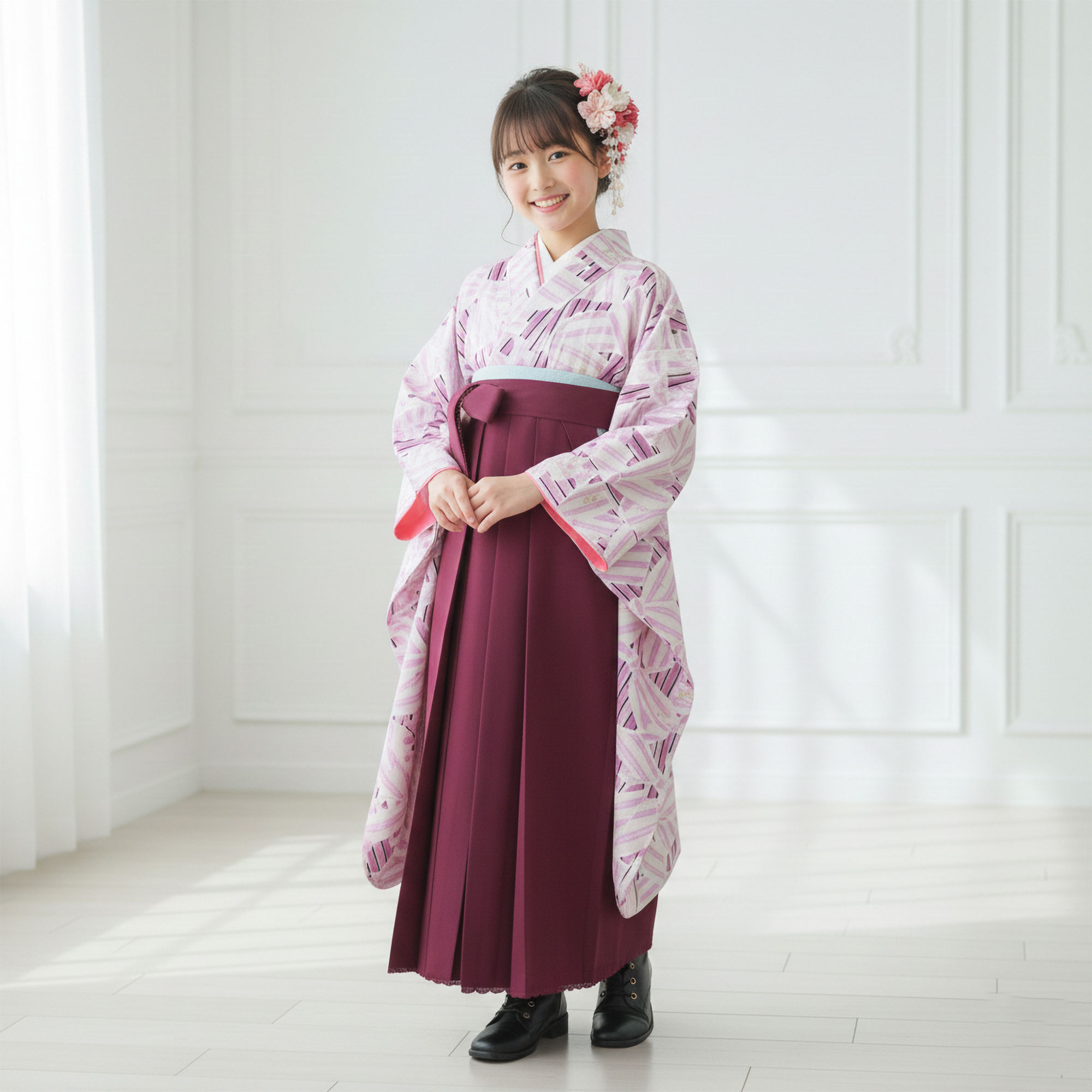 NISHIORI ジュニア 二尺袖 着物 袴 レンタル商品 mezzo piano