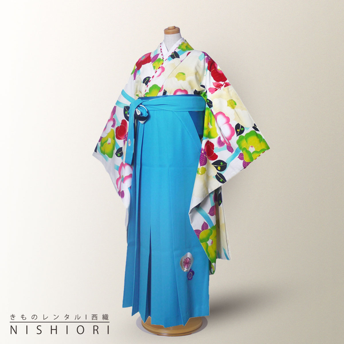 NISHIORI ジュニア 二尺袖 着物 袴 レンタル商品 紅一点