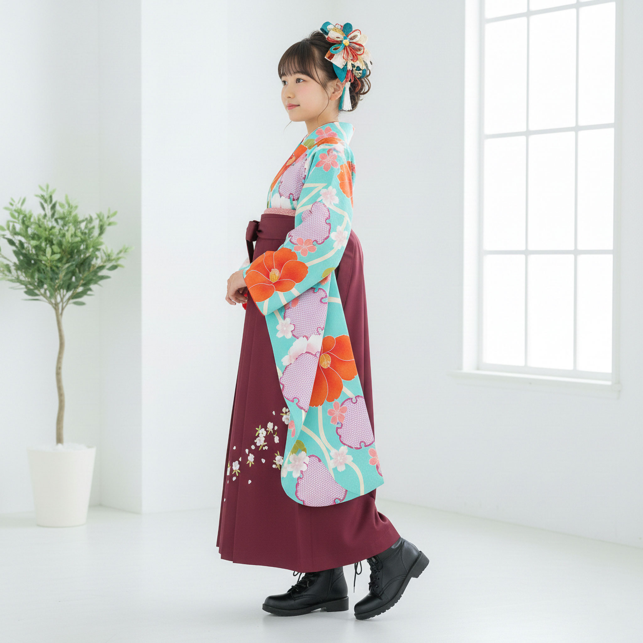NISHIORI 卒業式 二尺袖 ジュニア 着物 レンタル商品 袴 往復送料無料