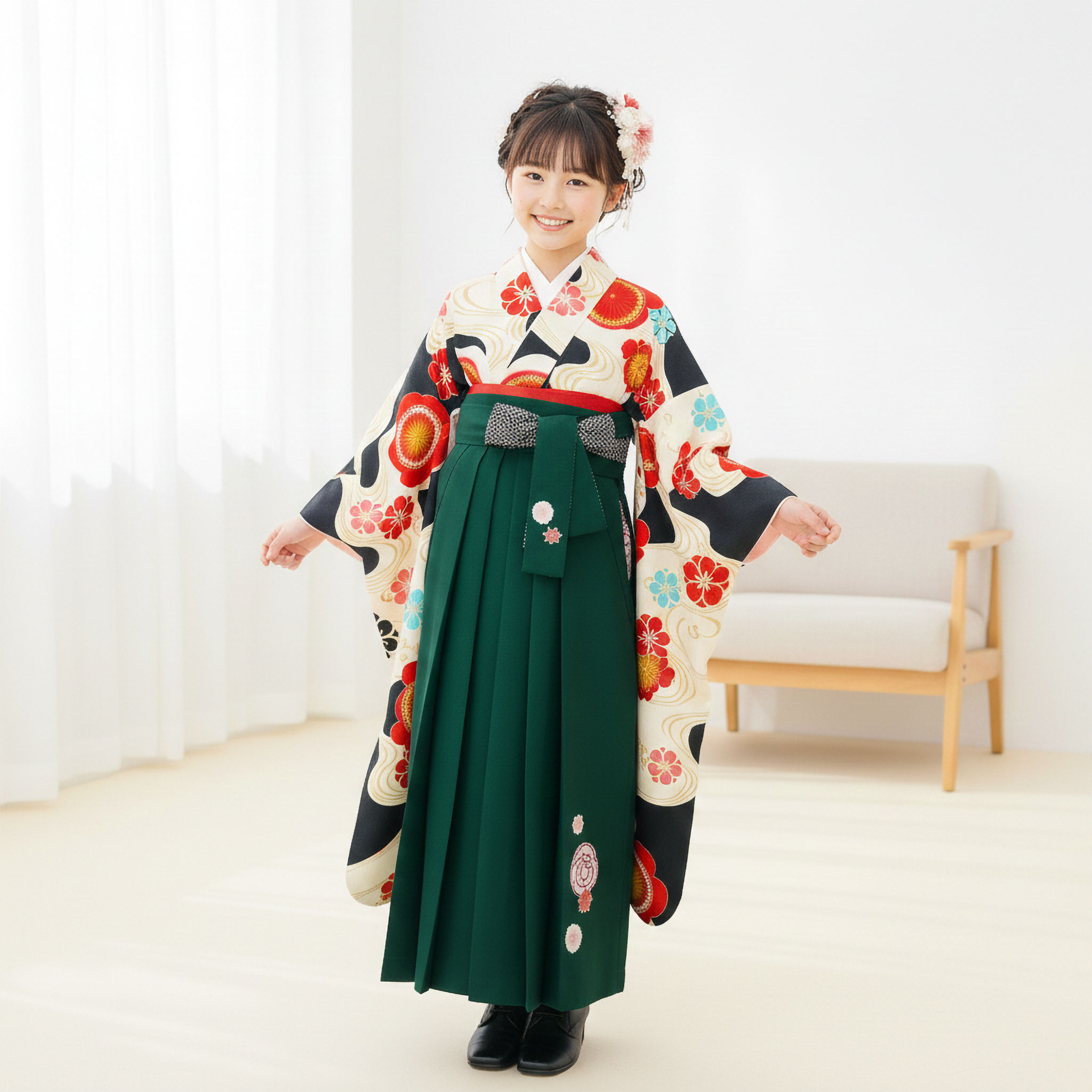 NISHIORI レンタル商品 ちはやふる × JAPAN STYLE 貸衣装 ジュニア 二