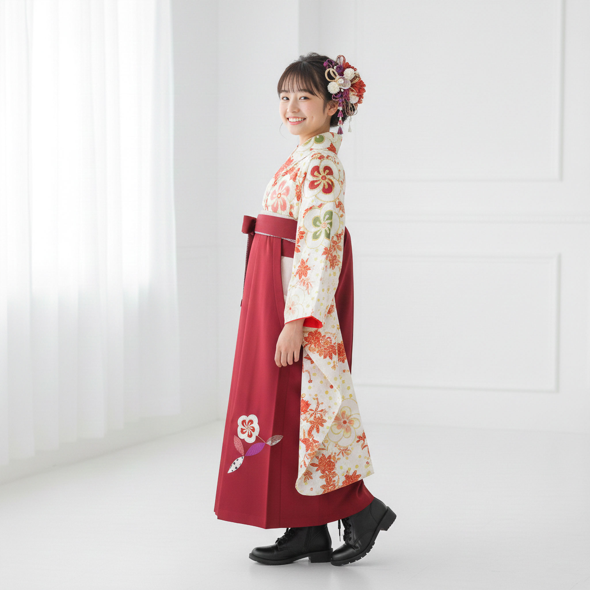 NISHIORI レンタル商品 榛原 はいばら ジュニア 二尺袖 着物 袴 フル 