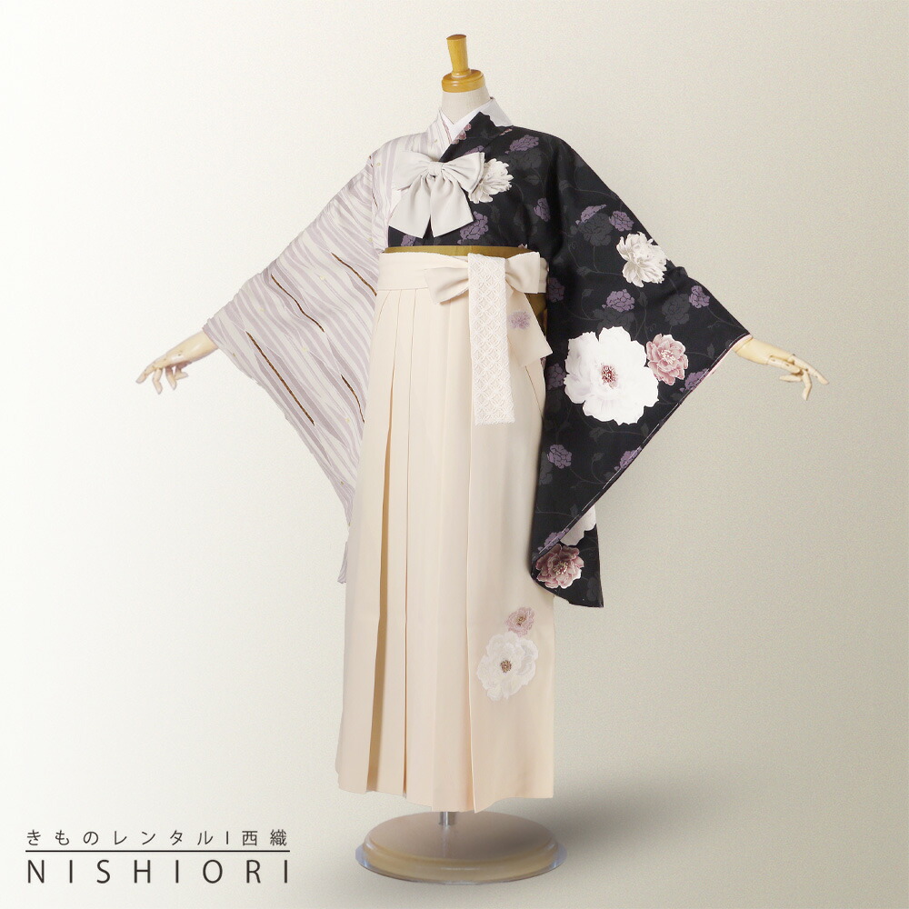 NISHIORI JAPAN STYLE 貸衣装 ジュニア 二尺袖 着物 袴 リボン オフ
