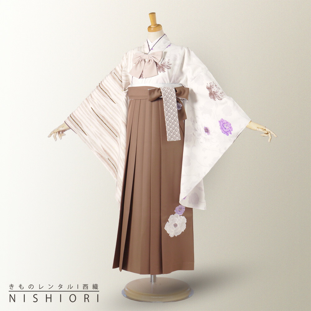 NISHIORI JAPAN STYLE 貸衣装 ジュニア 二尺袖 着物 袴 リボン オフ