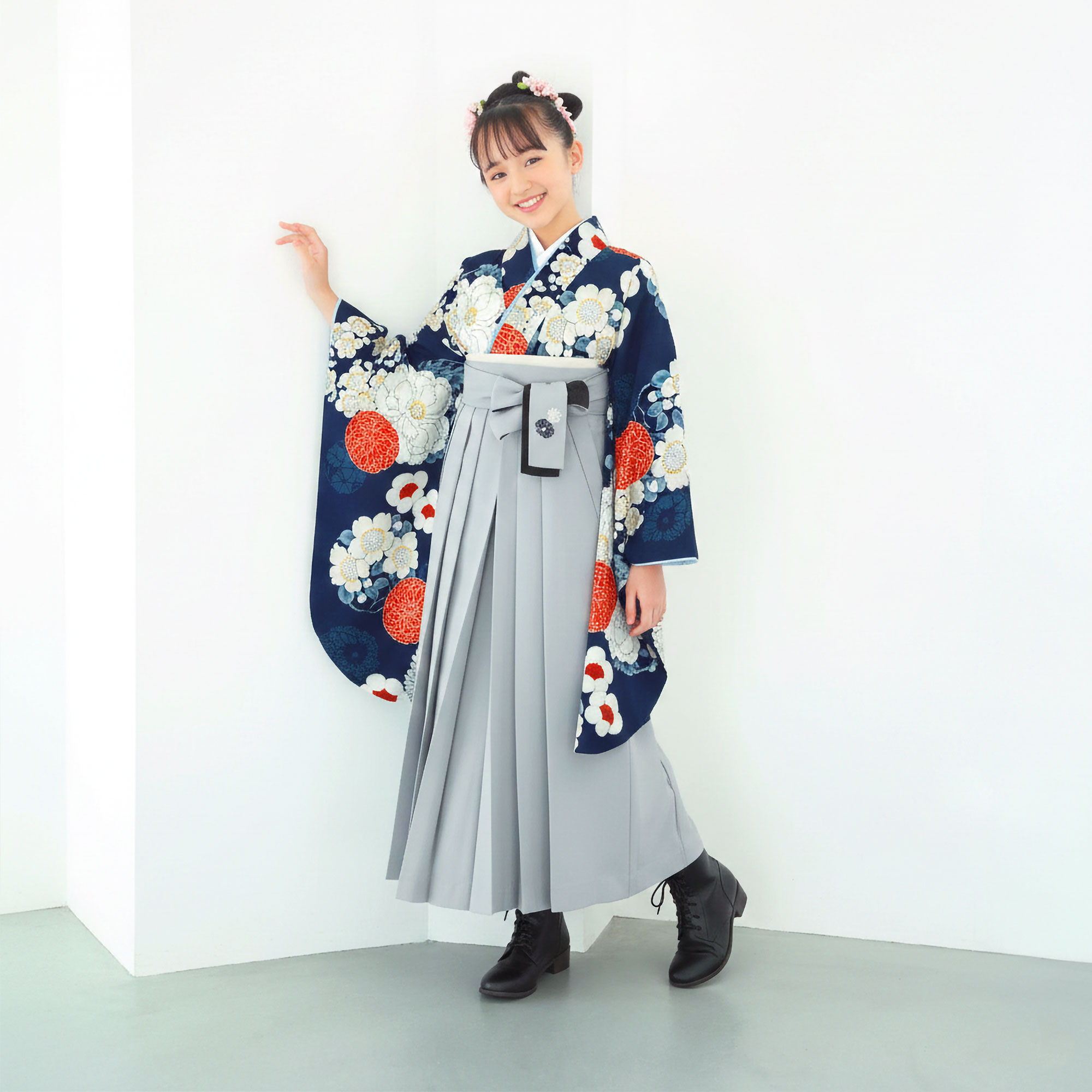 NISHIORI 九重 ブランド ジュニア 着物 袴 フルセット レンタル 十三