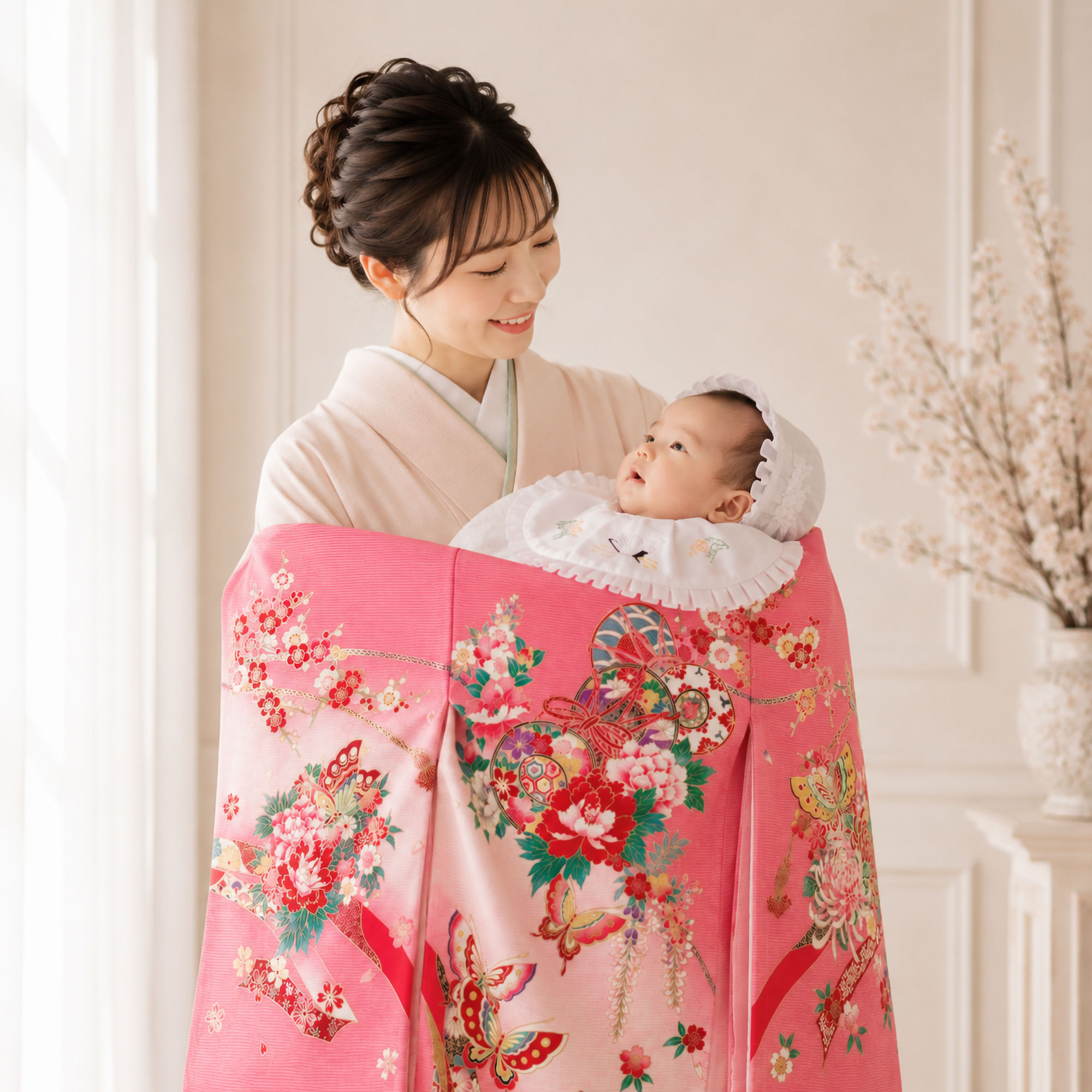Ｙ★4625★ 絽 夏物 子供着物 襦袢付き 一つ身 女の子 七五三 3才 b1eg0004-2.jpg