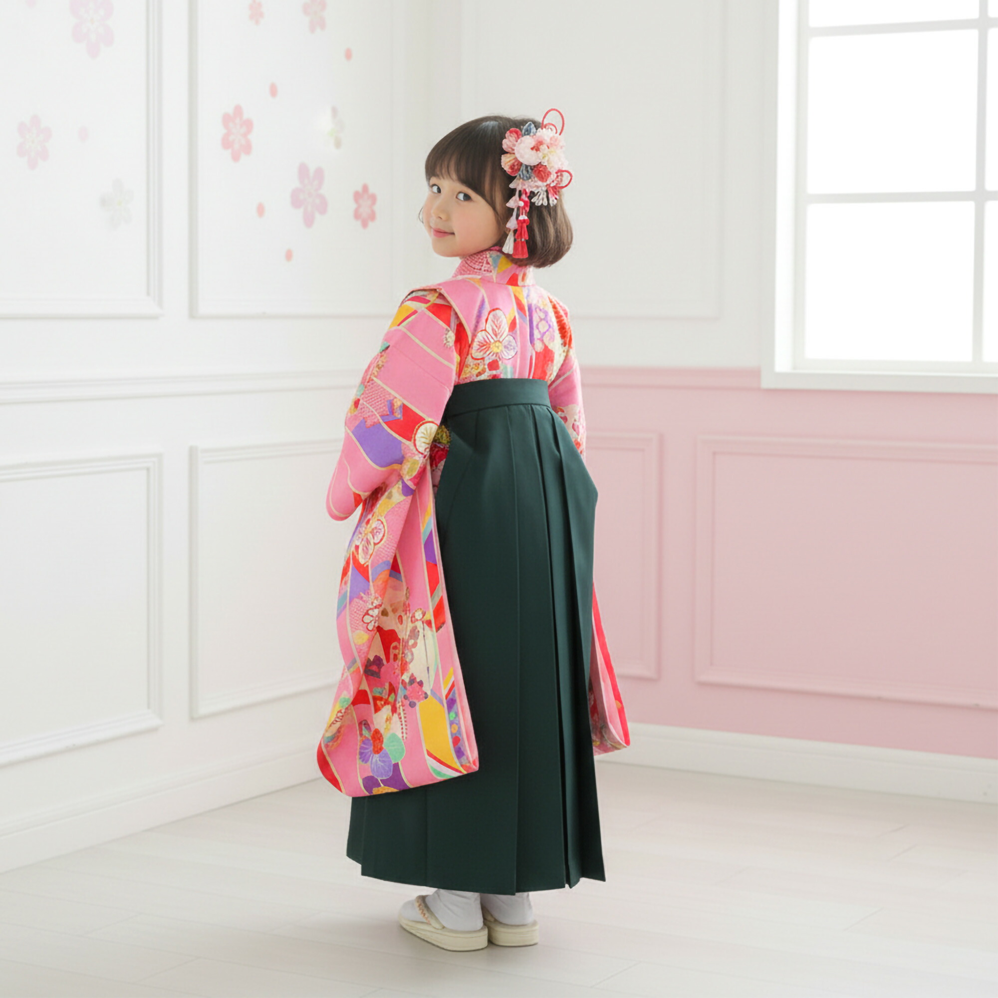 NISHIORI 卒園用 小町kids 女児 着物 袴 レンタル商品 110cm 120cm 貸