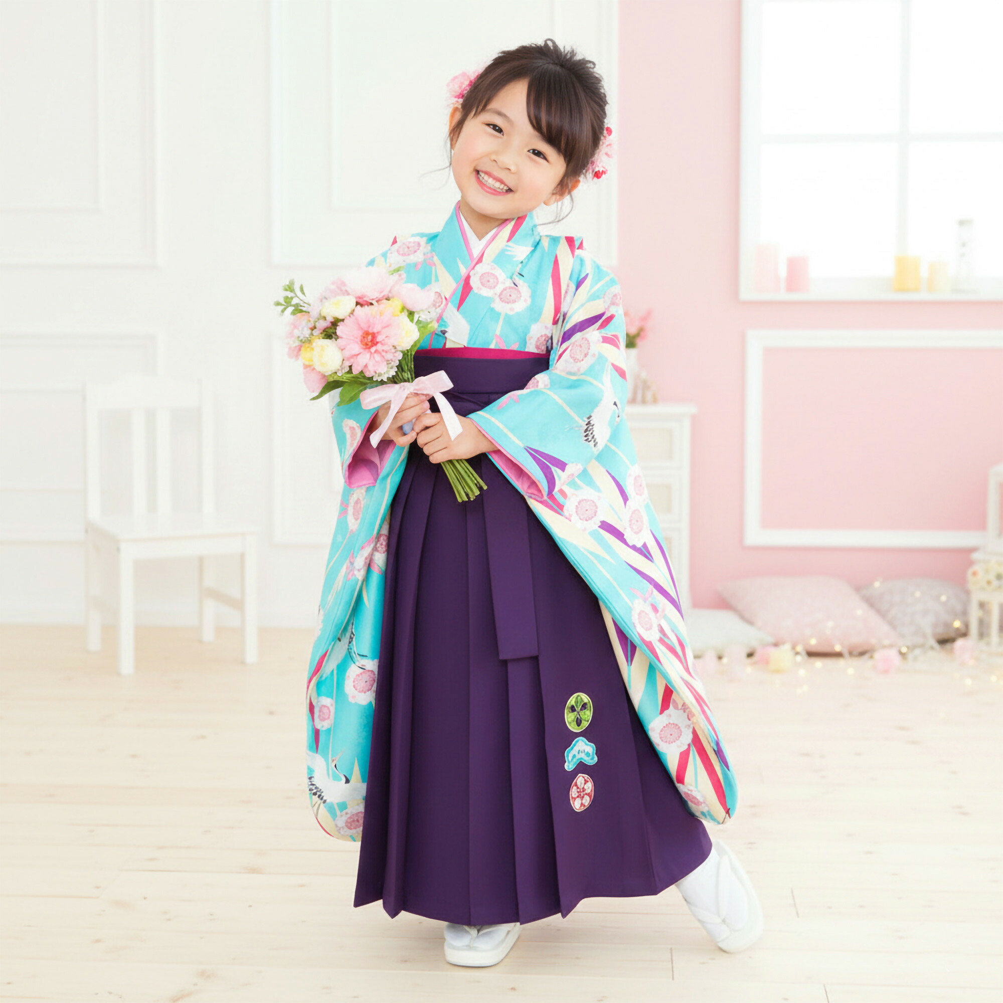 NISHIORI 卒園用 小町kids 女児 着物 袴 レンタル商品 110cm 120cm 貸