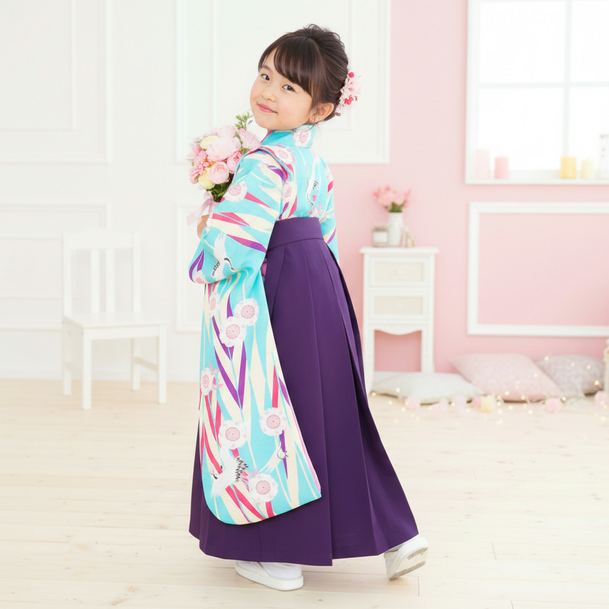 NISHIORI 卒園用 小町kids 女児 着物 袴 レンタル商品 110cm 120cm 貸